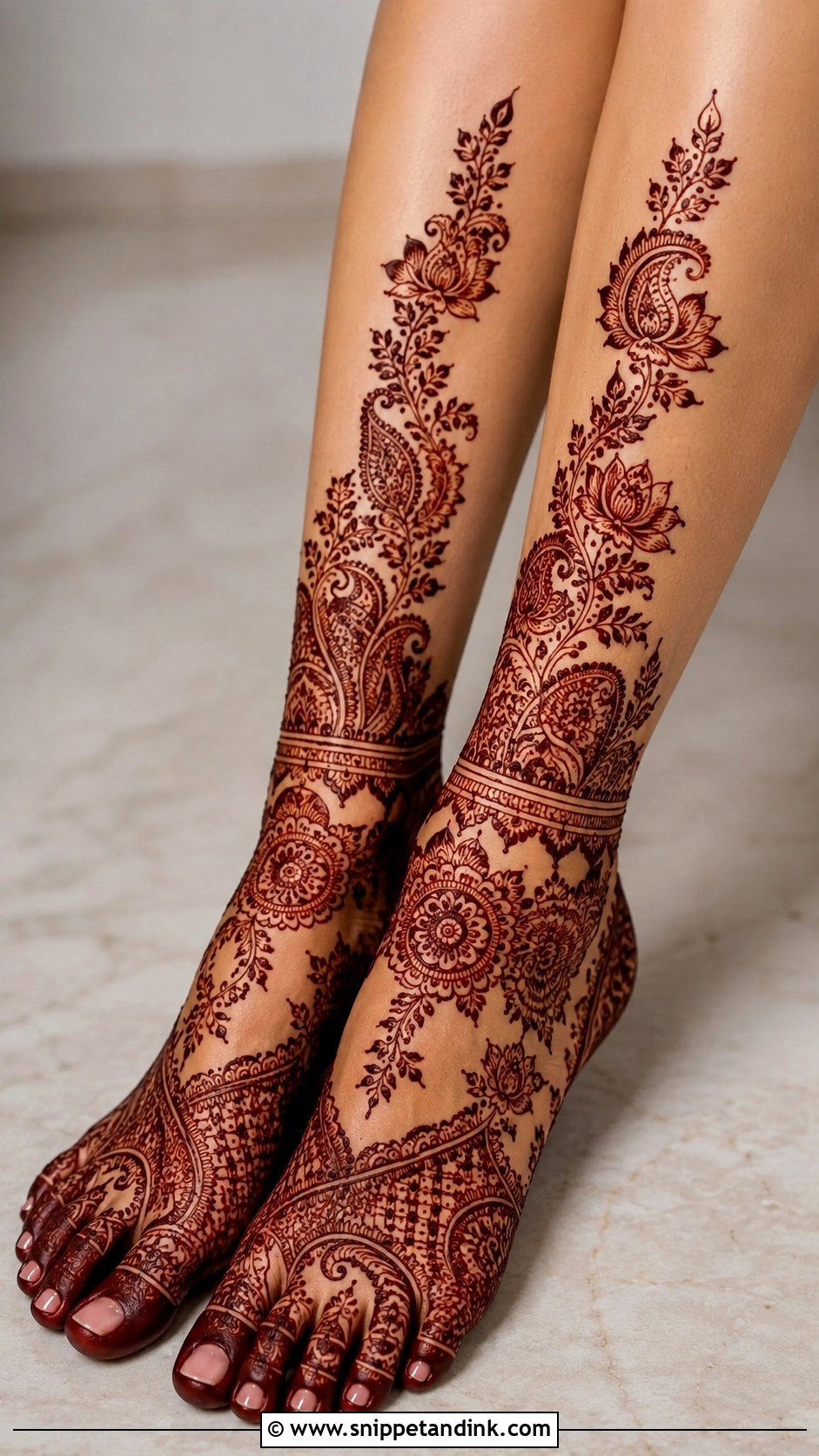 Foot To Calf Mehndi Design - Snippet and Ink - 35 Leg Mehndi Design Ideas