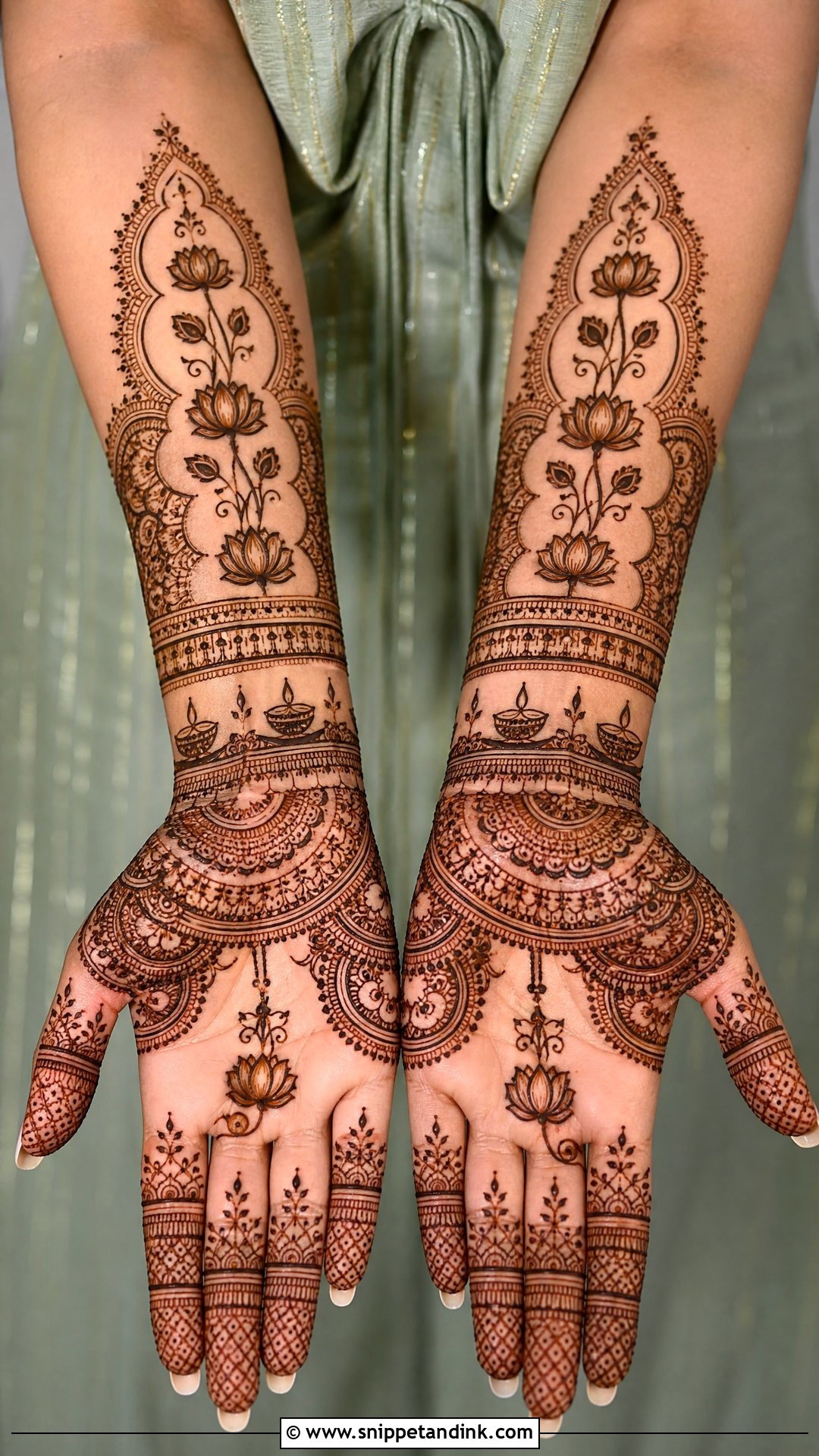 Forearm Diwali Mehndi Design - Snippet and Ink - 30 Diwali Mehndi Designs