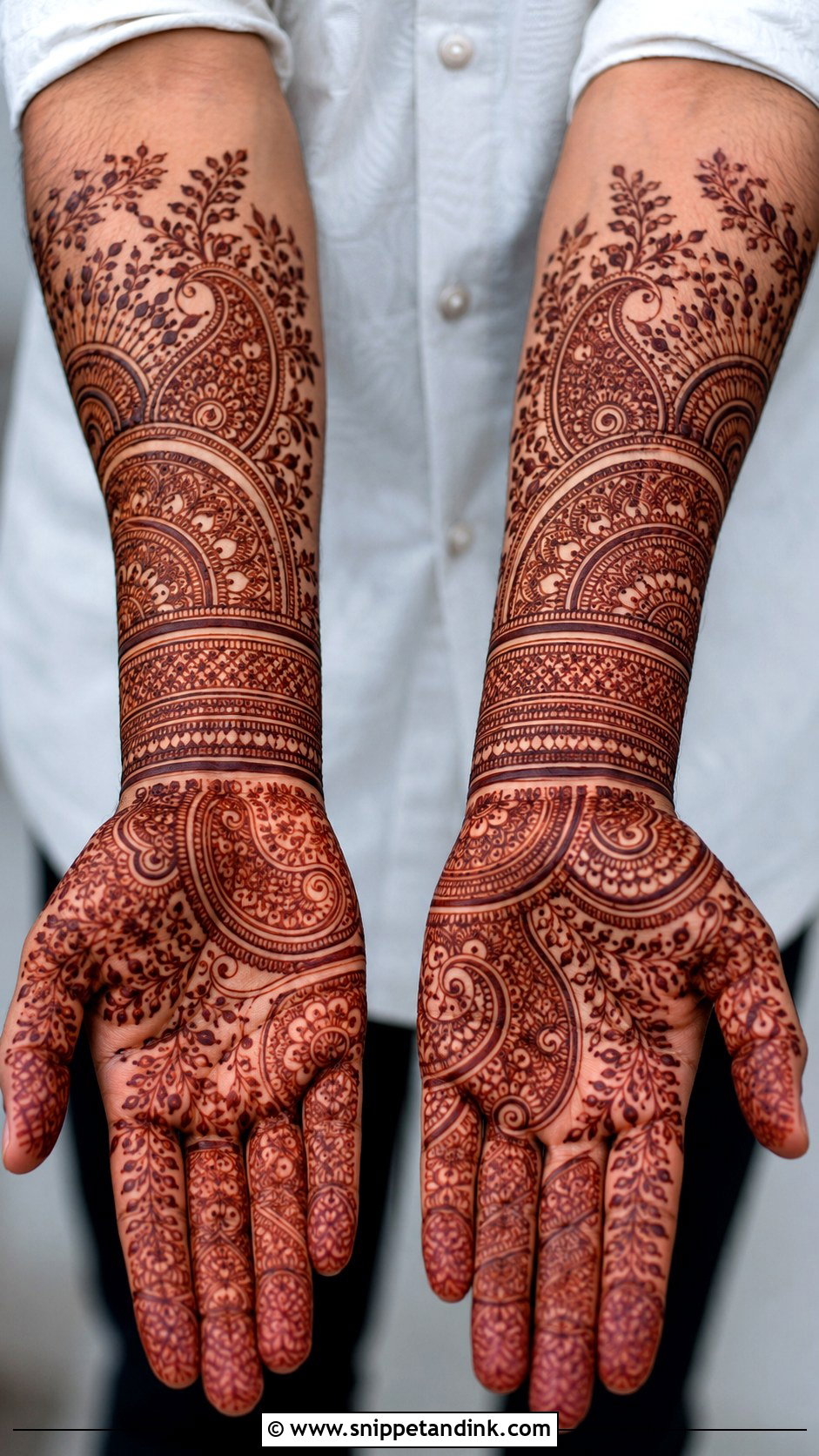 Forearm Groom Mehndi Design - Snippet and Ink - 30 Groom Mehndi Design Ideas