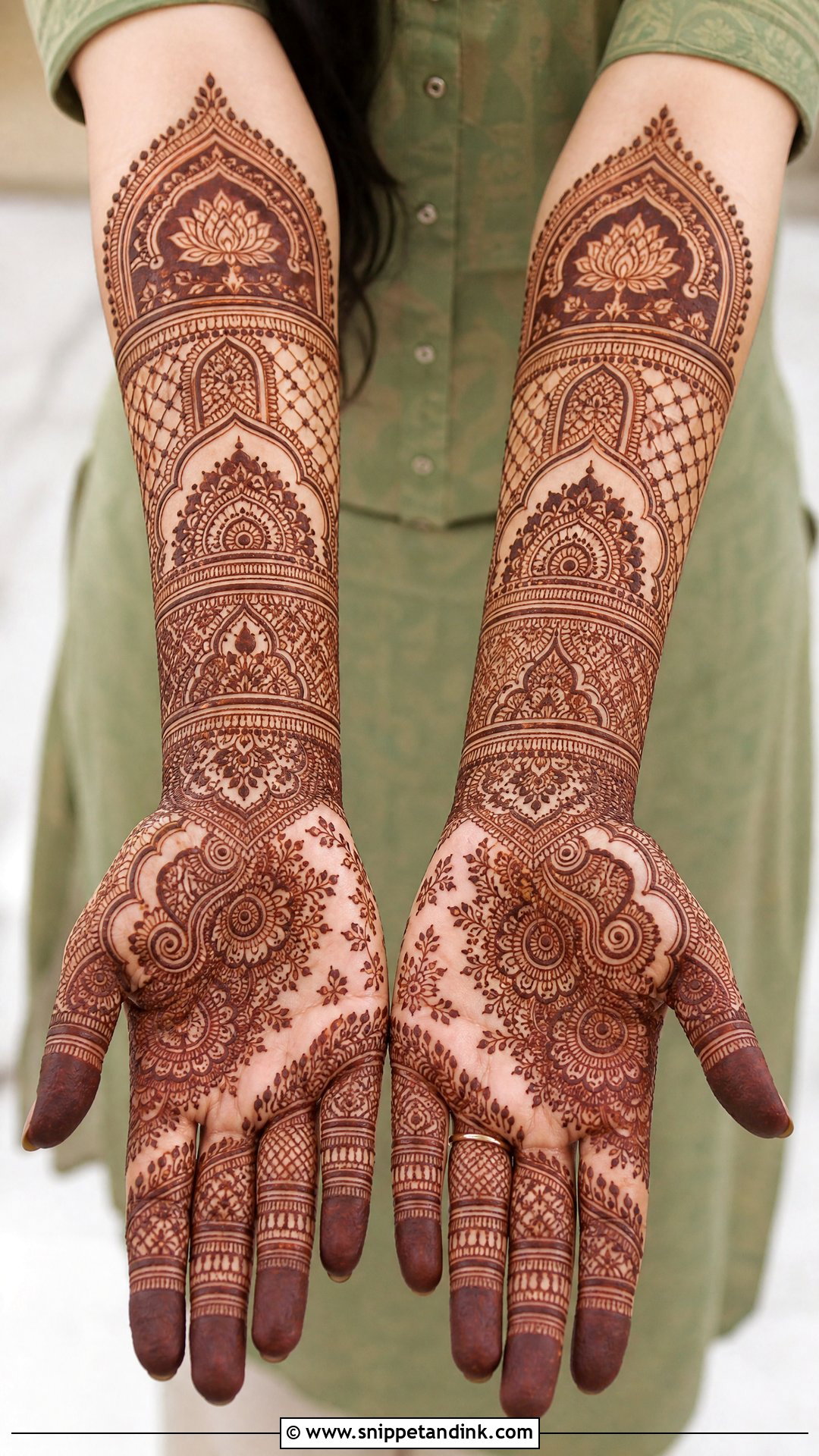 Forearm Mehrab Mehndi Design - Snippet and Ink - 30 Mehrab Mehndi Design Ideas