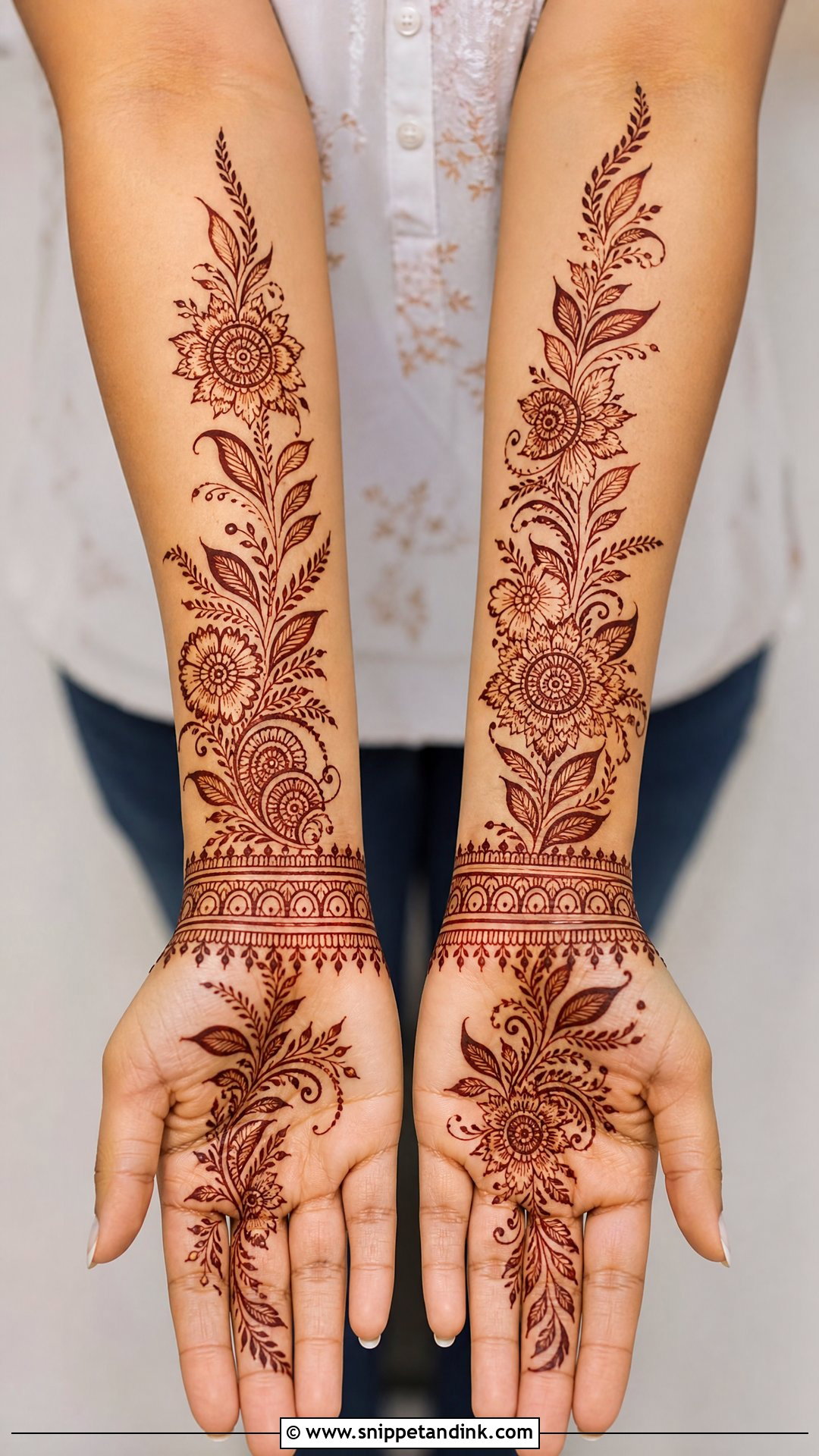 Forearm Tattoo Mehndi Design - Snippet and Ink - 30 Unique Tattoo Mehndi Designs