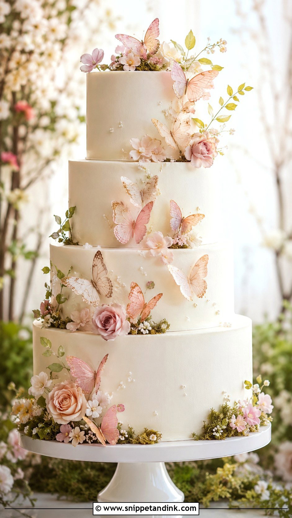 Forest Fairy Butterfly Wedding Cake - Snippet and Ink - 20 Forest Fairy Wedding Cake Ideas