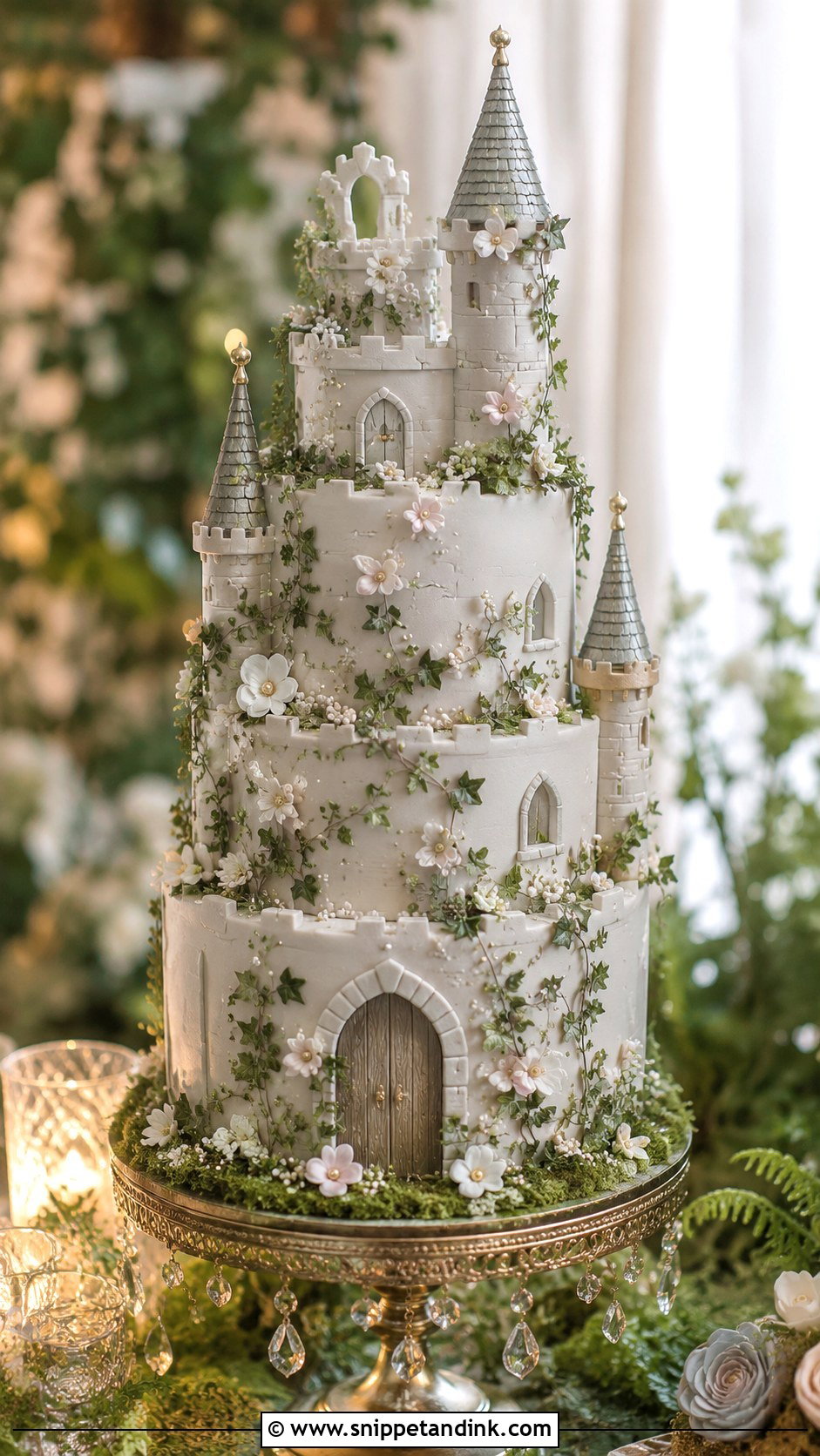 Forest Fairy Castle Wedding Cake - Snippet and Ink - 20 Forest Fairy Wedding Cake Ideas