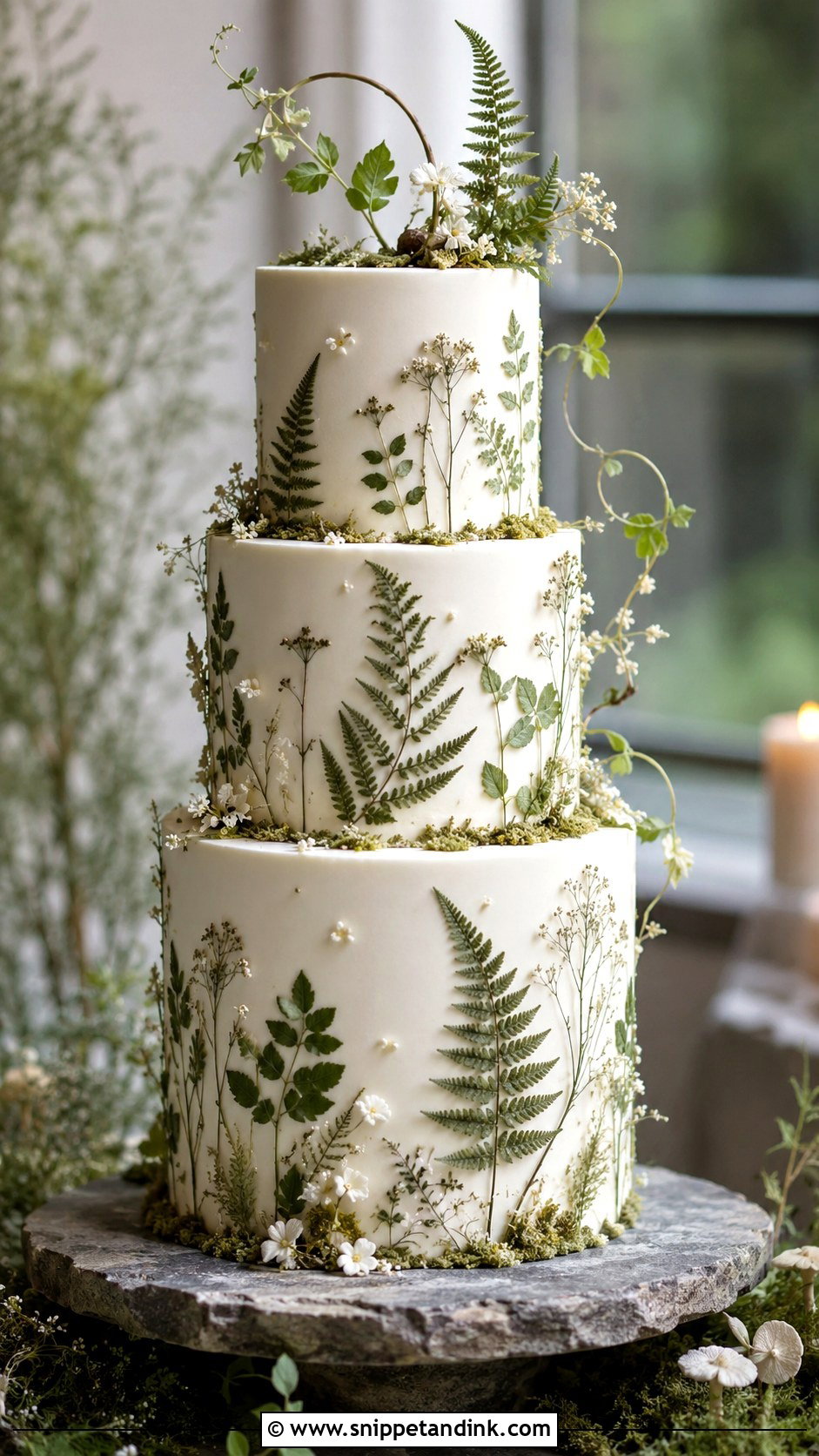 Forest Fairy Fern Wedding Cake - Snippet and Ink - 20 Forest Fairy Wedding Cake Ideas
