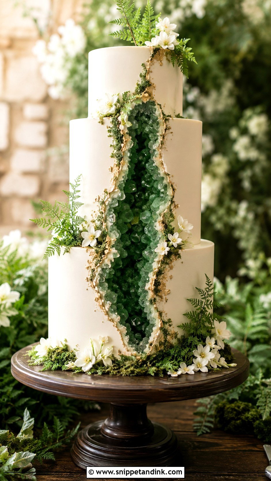 Forest Fairy Geode Wedding Cake - Snippet and Ink - 20 Forest Fairy Wedding Cake Ideas
