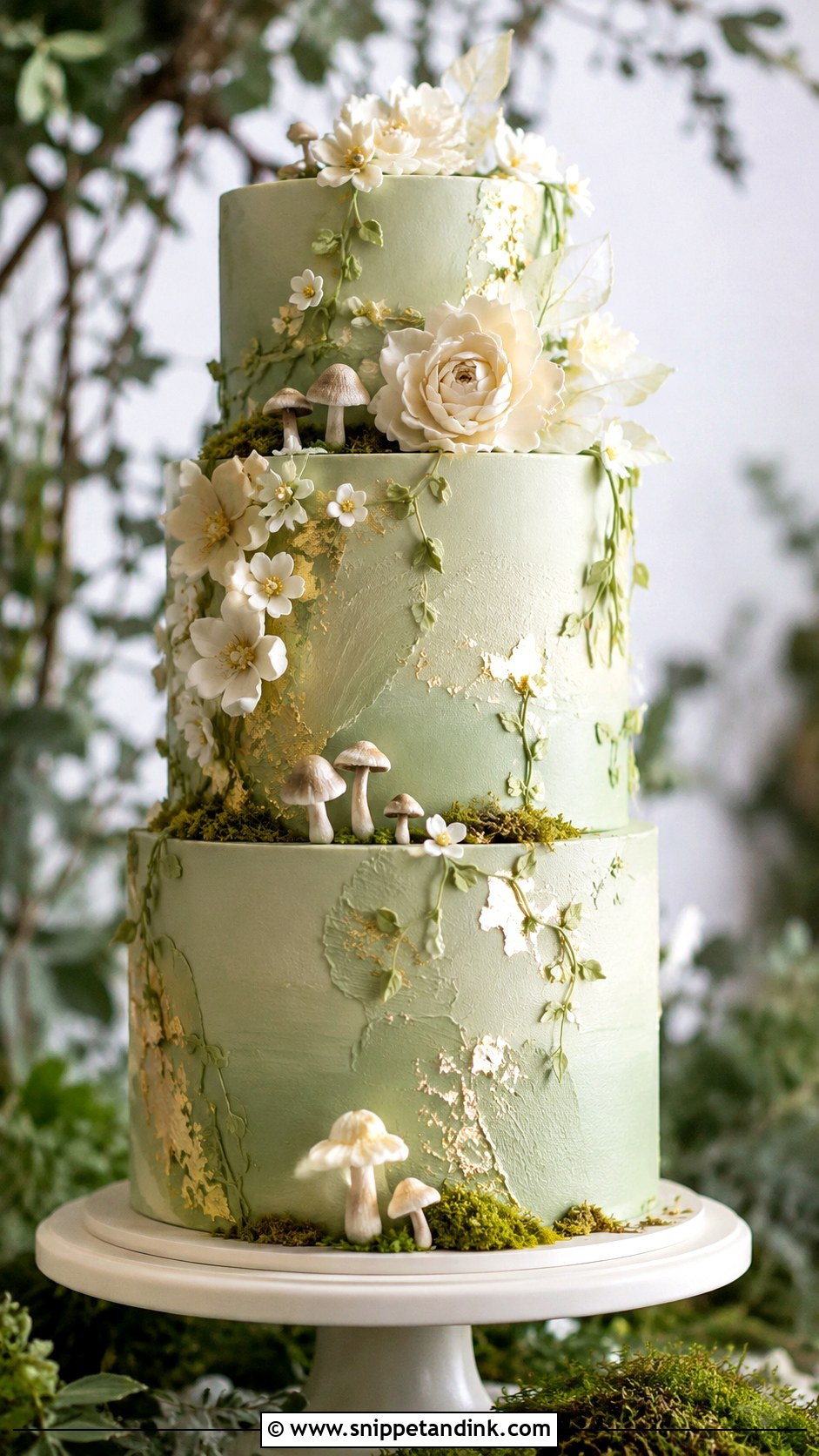 Forest Fairy Green Wedding Cake - Snippet and Ink - 20 Forest Fairy Wedding Cake Ideas