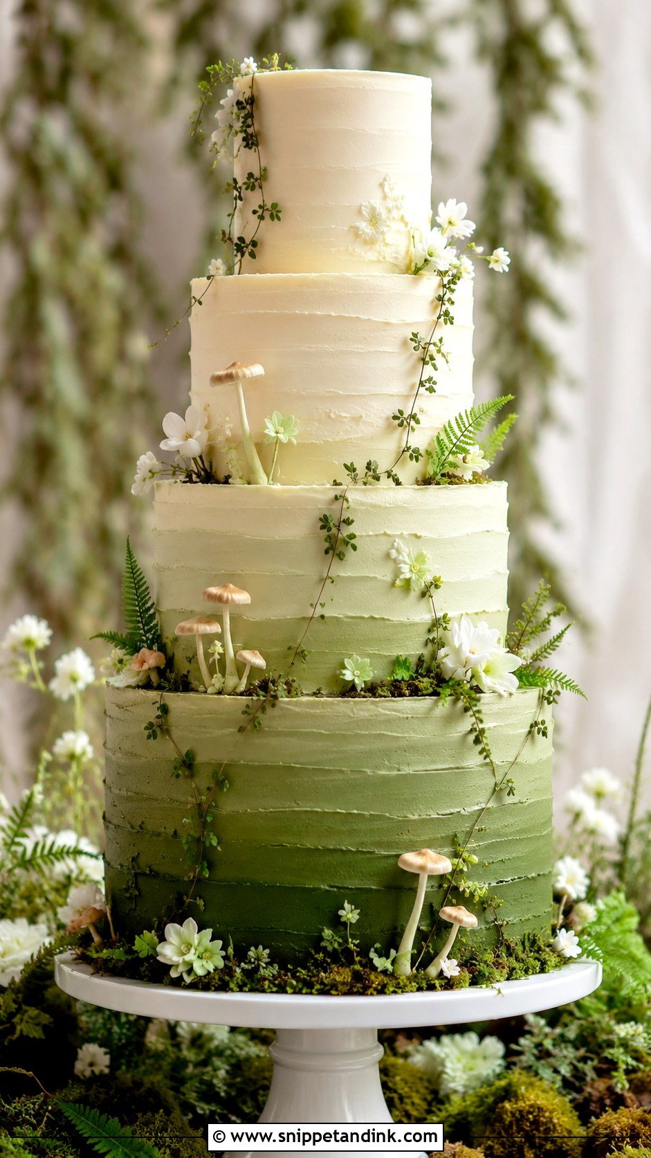 Forest Fairy Ombre Wedding Cake - Snippet and Ink - 20 Forest Fairy Wedding Cake Ideas