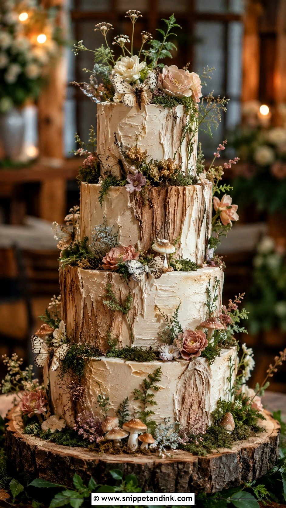 Forest Fairy Tiered Wedding Cake - Snippet and Ink - 20 Forest Fairy Wedding Cake Ideas