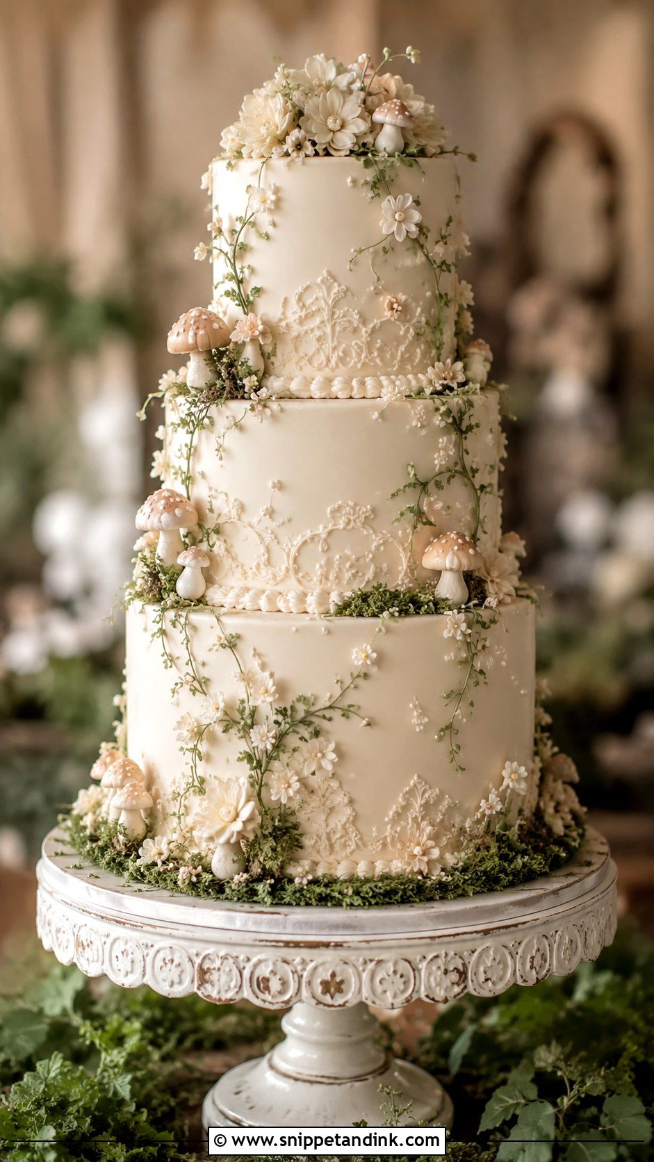 Forest Fairy Vintage Wedding Cake - Snippet and Ink - 20 Forest Fairy Wedding Cake Ideas