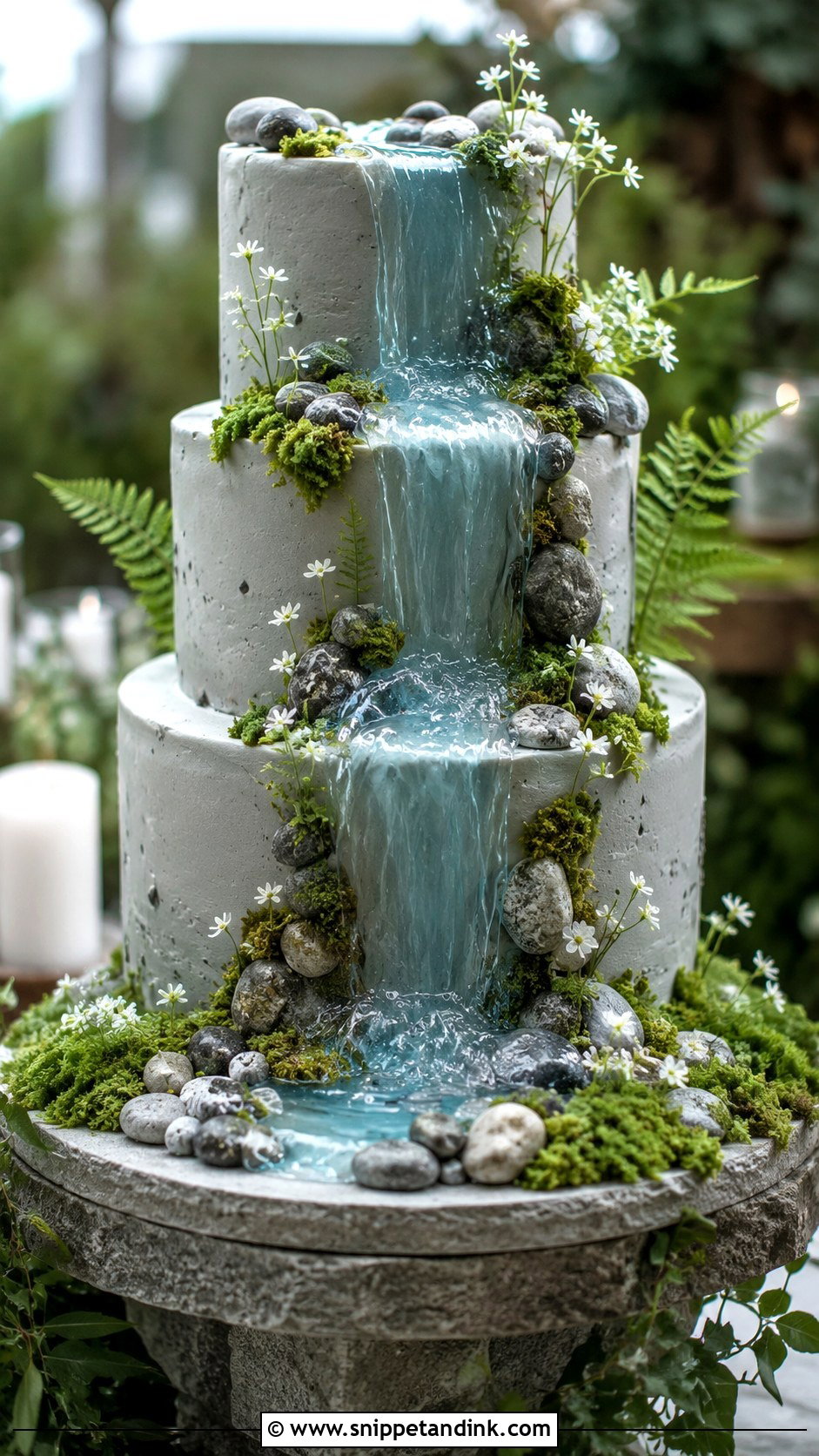 Forest Fairy Waterfall Wedding Cake - Snippet and Ink - 20 Forest Fairy Wedding Cake Ideas