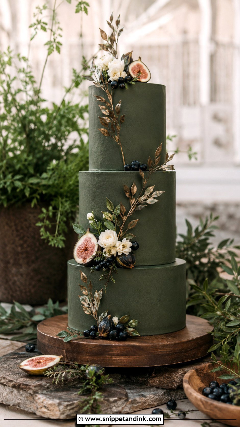 Forest Green Wedding Cake - Snippet and Ink - 30 Masculine Wedding Cake Ideas