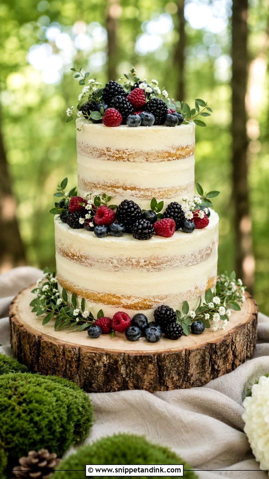 Forest Wedding Cake With Berries - Snippet and Ink - 20 Simple Forest Wedding Cake Ideas