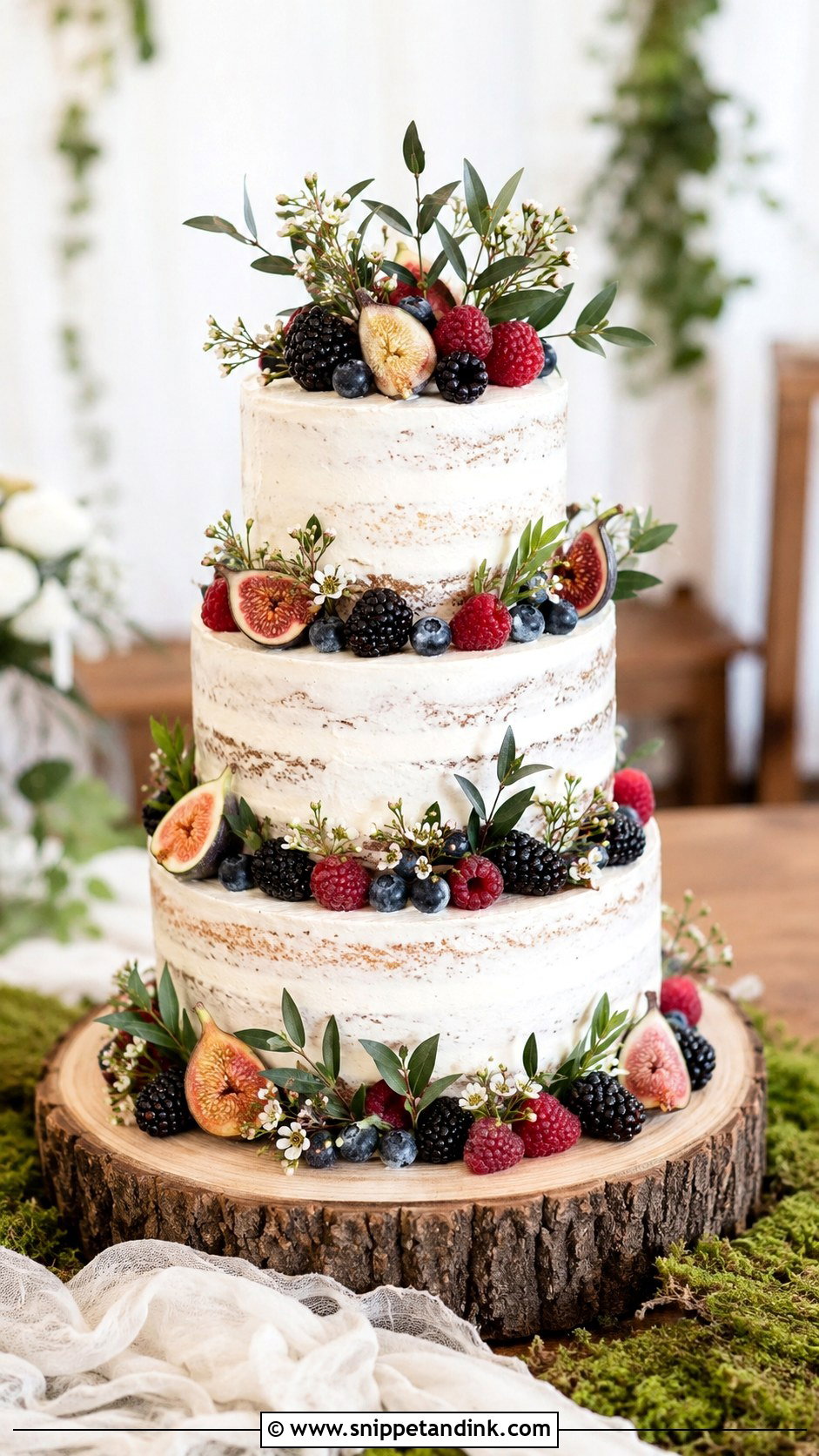 Forest Wedding Cake With Berries - Snippet and Ink - 20 Forest Inspired Wedding Cake Ideas