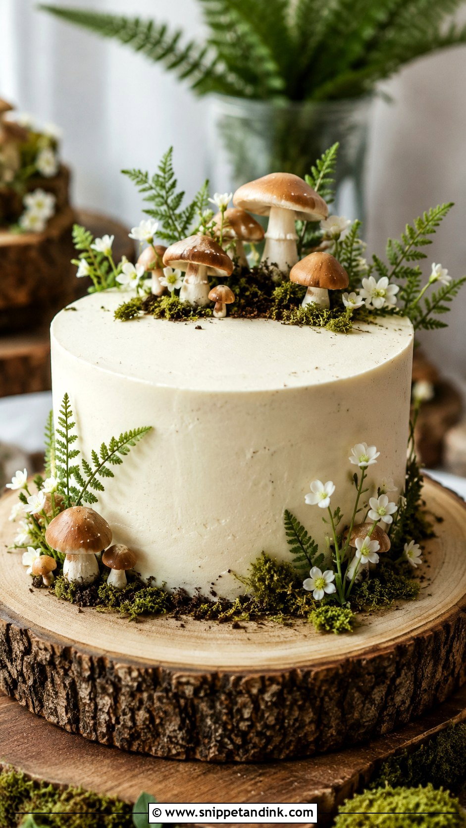 Forest Wedding Cake With Mushrooms - Snippet and Ink - 20 Simple Forest Wedding Cake Ideas
