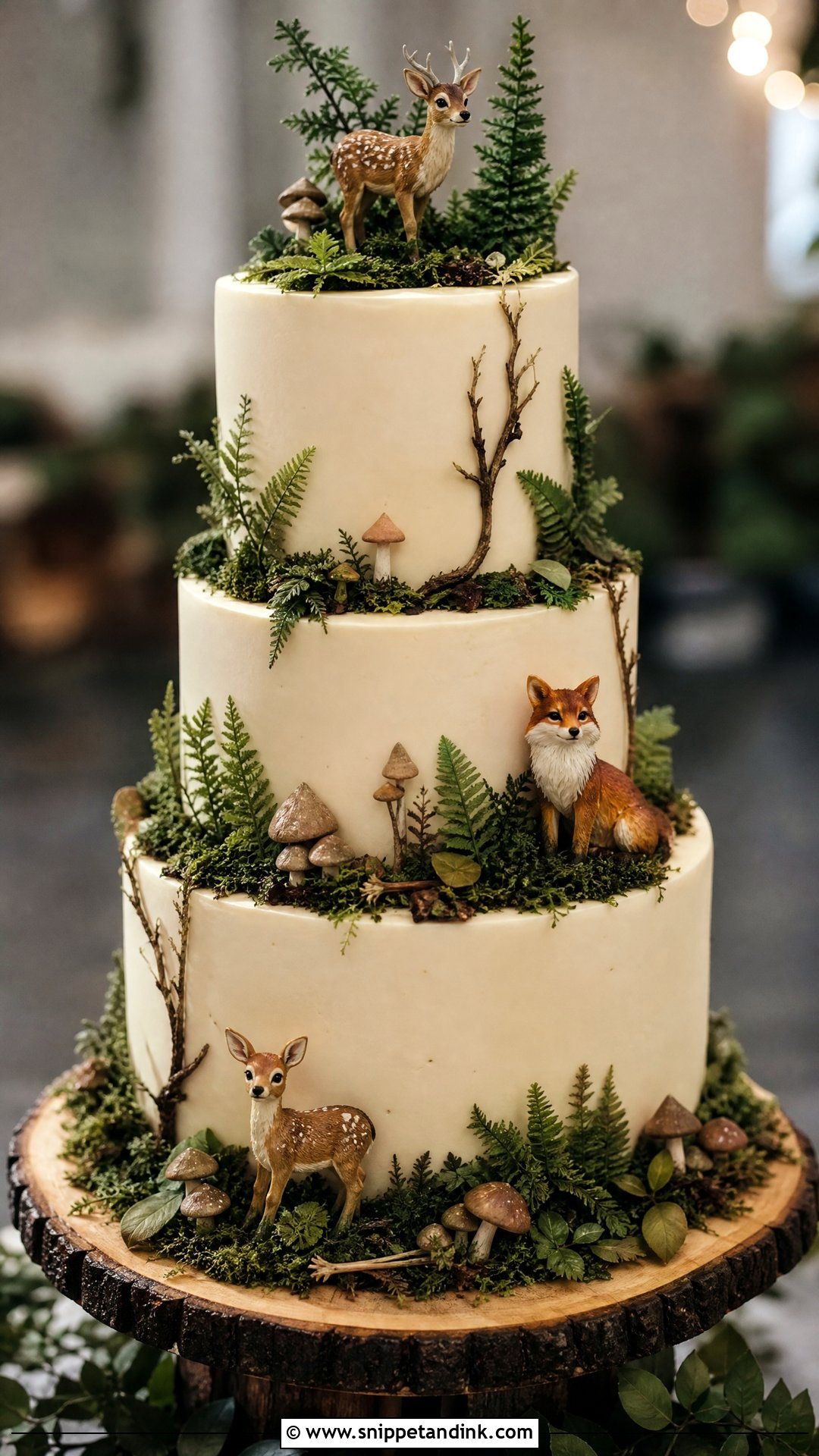 Forest Wedding Cake With Woodland Animals - Snippet and Ink - 25 Forest Theme Cake Ideas for Wedding
