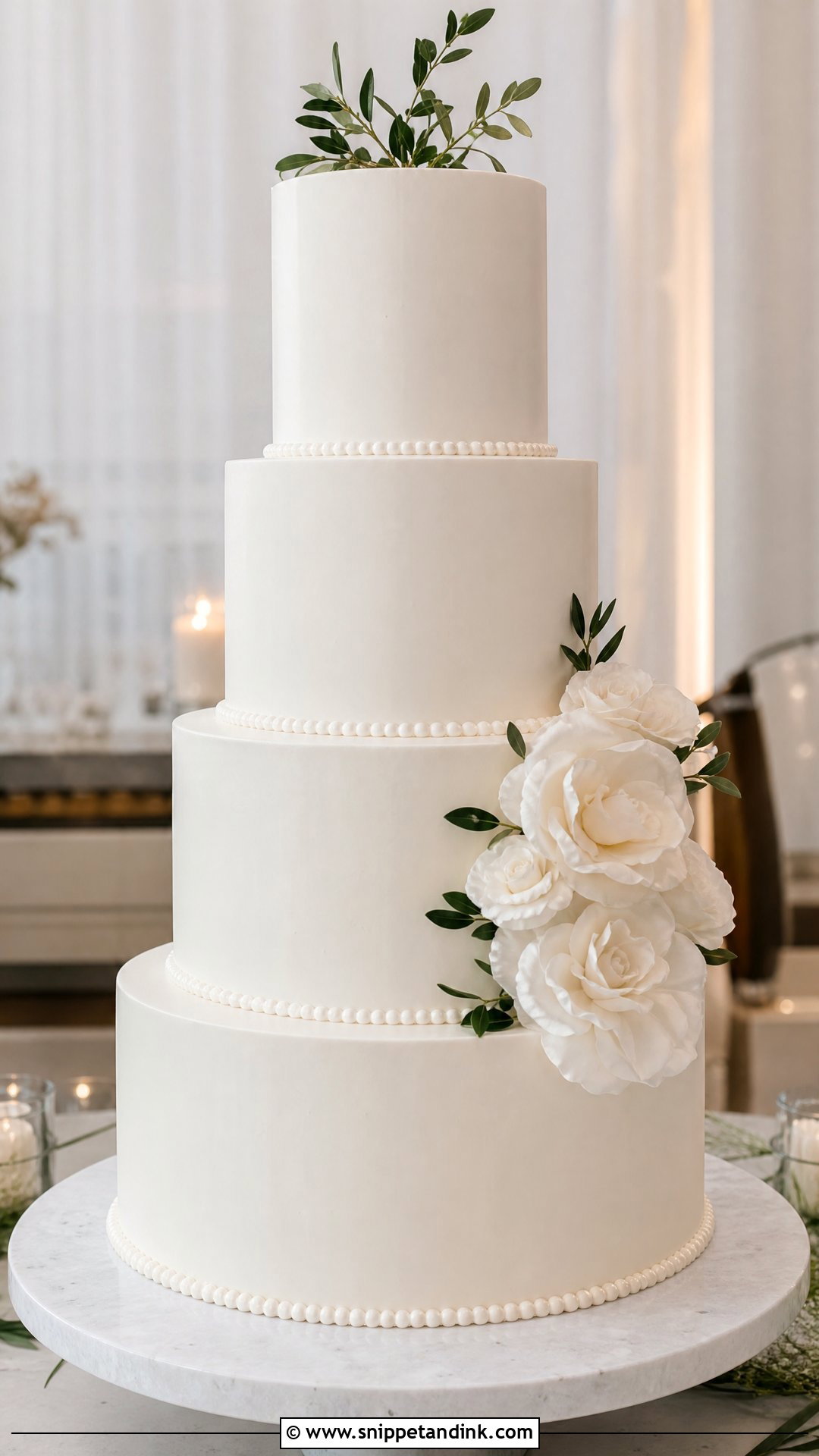 Four Tier Minimalist Torte Wedding Cake - Snippet and Ink - 20 Tier Torte Ideas for Wedding