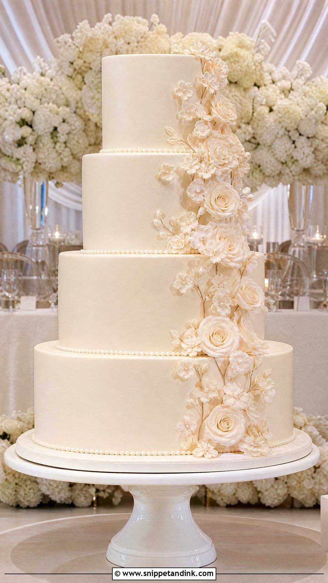 Four Tier Wedding Cake - Snippet and Ink - 20 Timeless Wedding Cake Ideas
