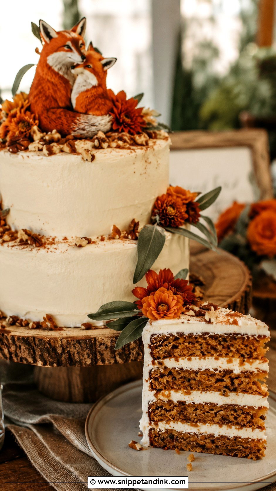 Fox Wedding Cake With Carrot Cake - Snippet and Ink - 20 Fox Wedding Cake Ideas