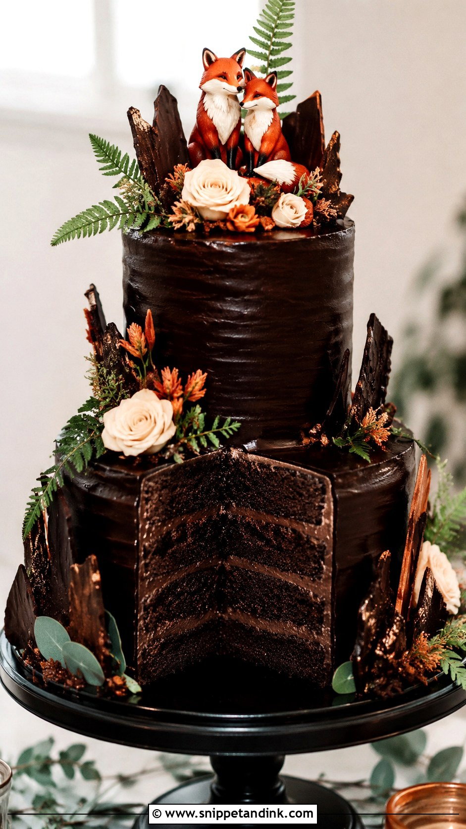 Fox Wedding Cake With Chocolate - Snippet and Ink - 20 Fox Wedding Cake Ideas