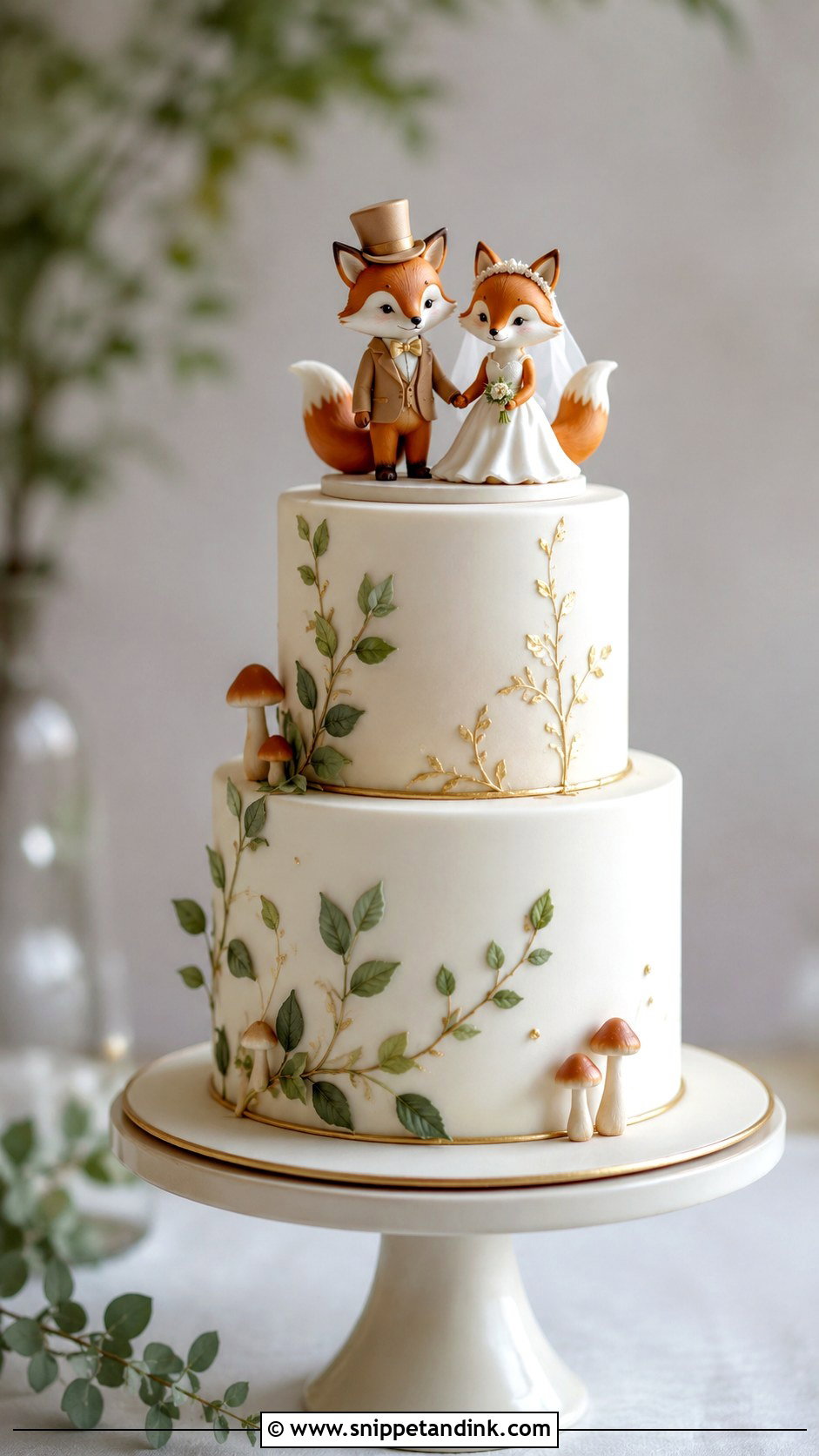 Fox Wedding Cake With Fondant - Snippet and Ink - 20 Fox Wedding Cake Ideas