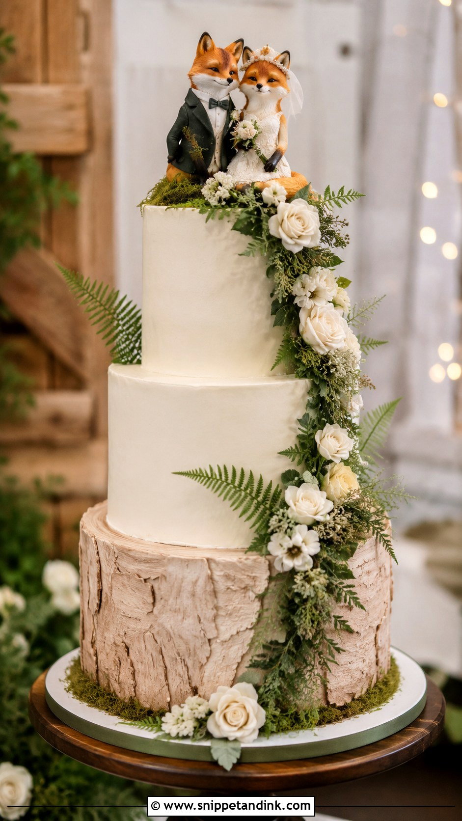 Fox Wedding Cake With Three Tiers - Snippet and Ink - 20 Fox Wedding Cake Ideas
