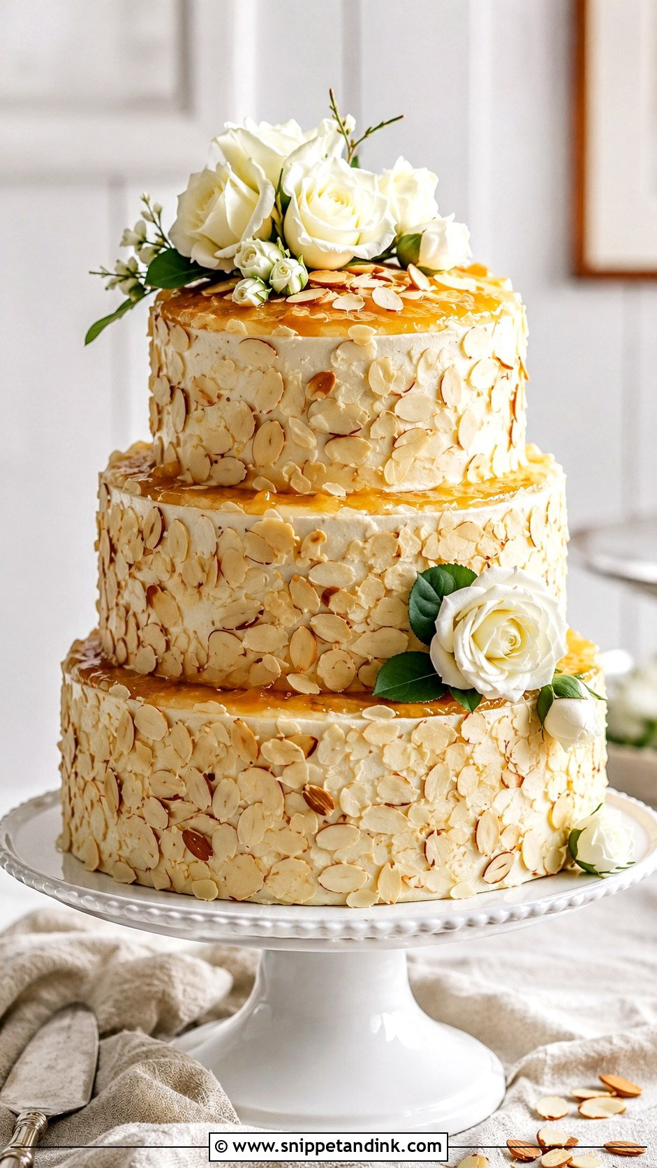 French Almond Wedding Cake - Snippet and Ink - 25 French Style Wedding Cake Ideas
