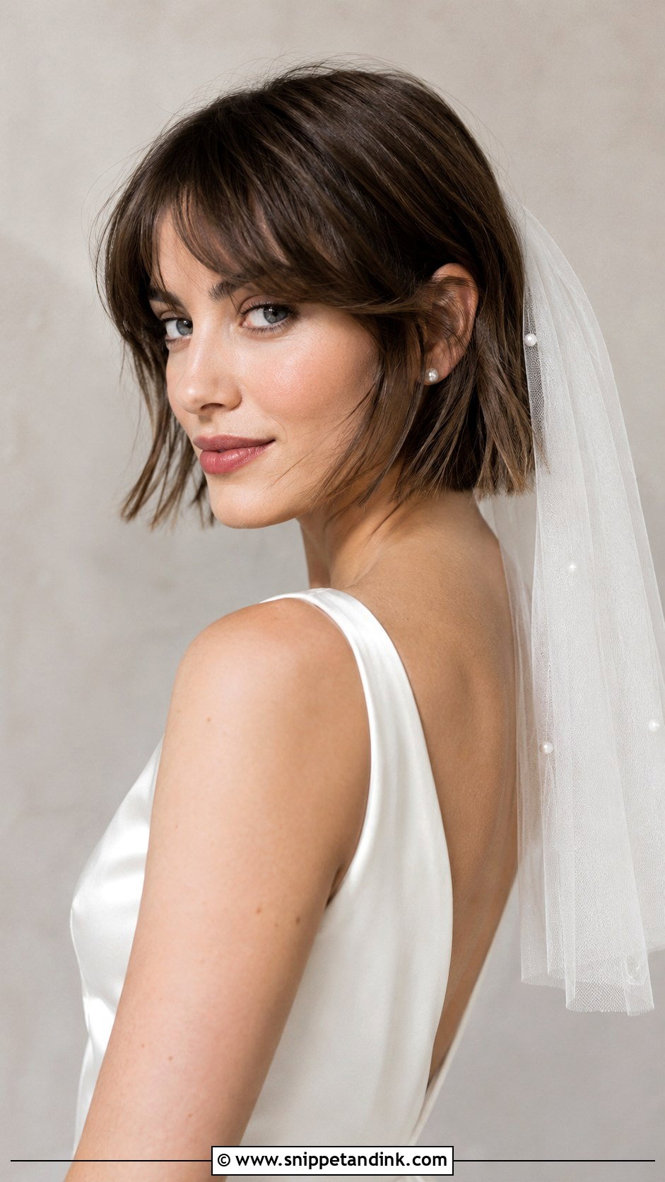 French Bob Bridal Hair - Snippet and Ink - 20 Bob Hair Bride Ideas