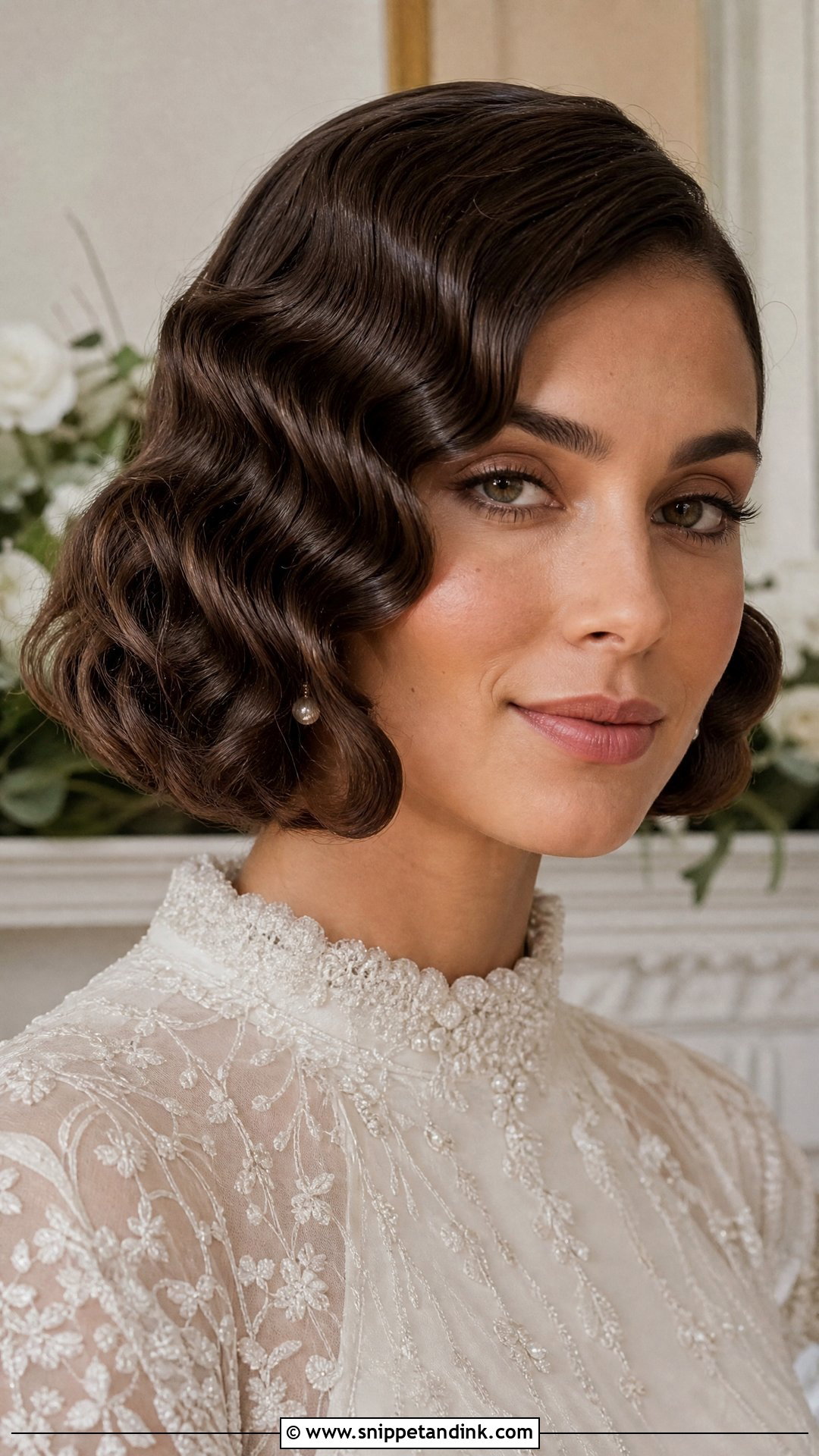 French Bob Wedding Hair With Finger Waves - Snippet and Ink - 15 French Bob Wedding Hair Ideas