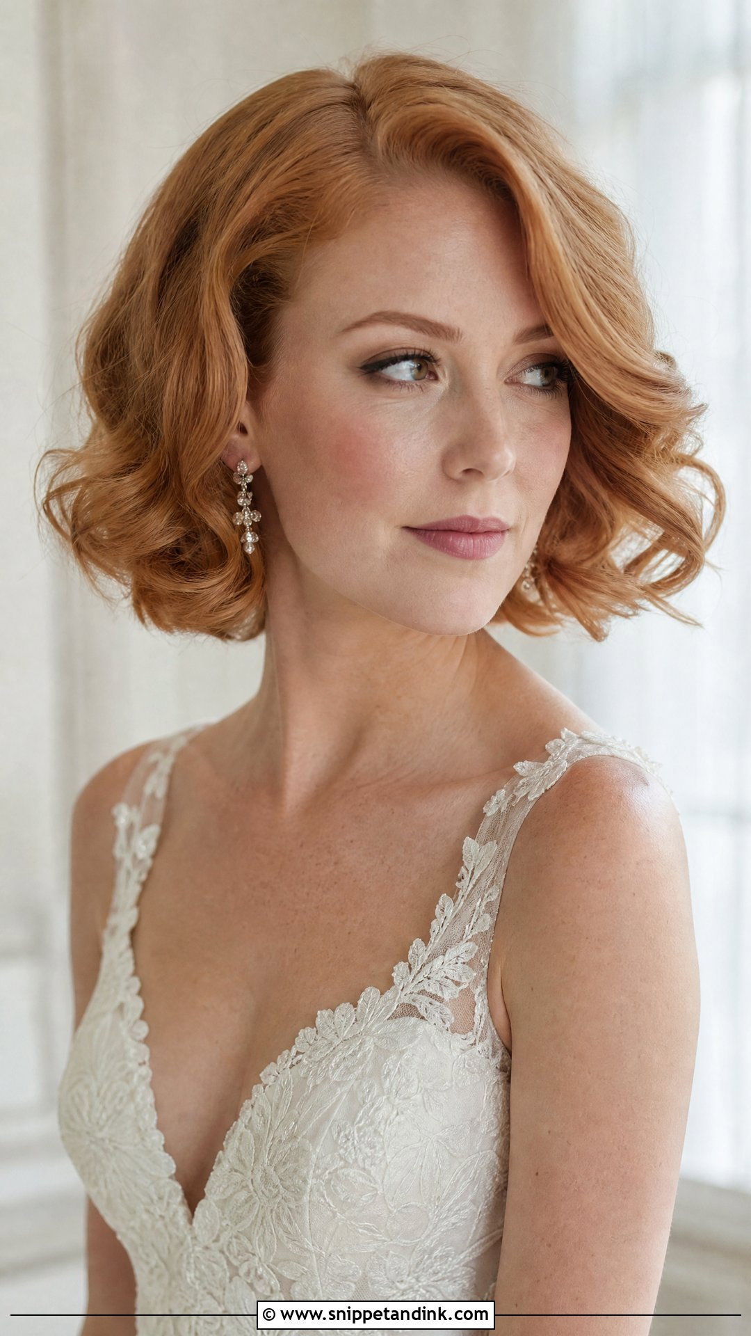 French Bob Wedding Hair With Loose Curls - Snippet and Ink - 15 French Bob Wedding Hair Ideas