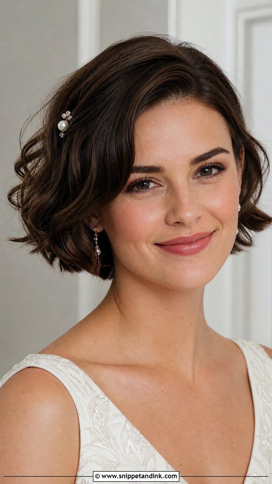 French Bob Wedding Hair With Soft Waves - Snippet and Ink - 15 French Bob Wedding Hair Ideas