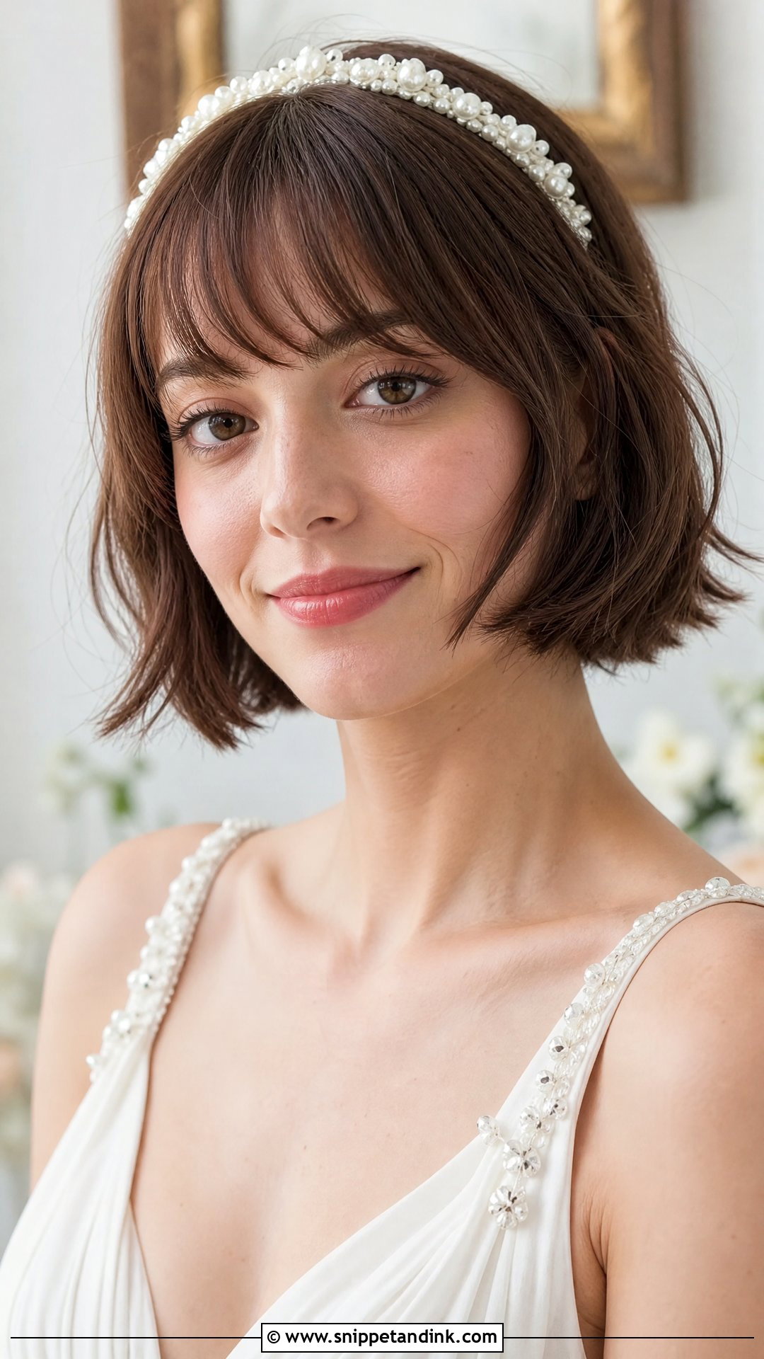 French Bob With Bangs - Snippet and Ink - 20 Bride Bob Hairstyle Ideas
