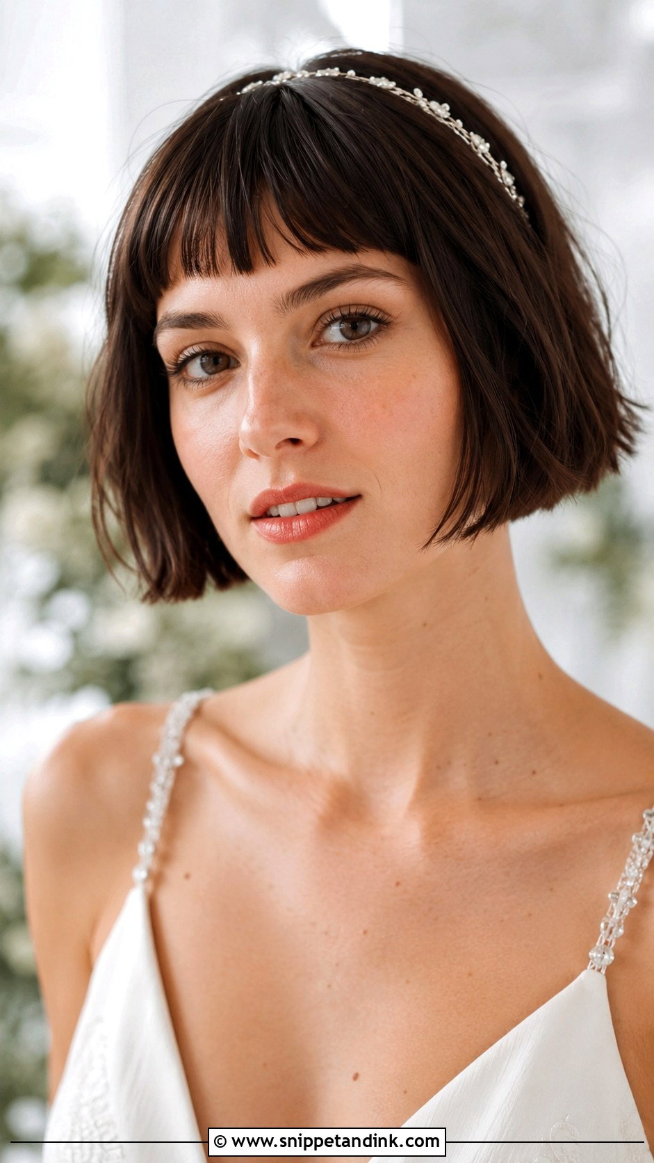 French Bob With Micro Bangs - Snippet and Ink - 30 Bob Wedding Hairstyles