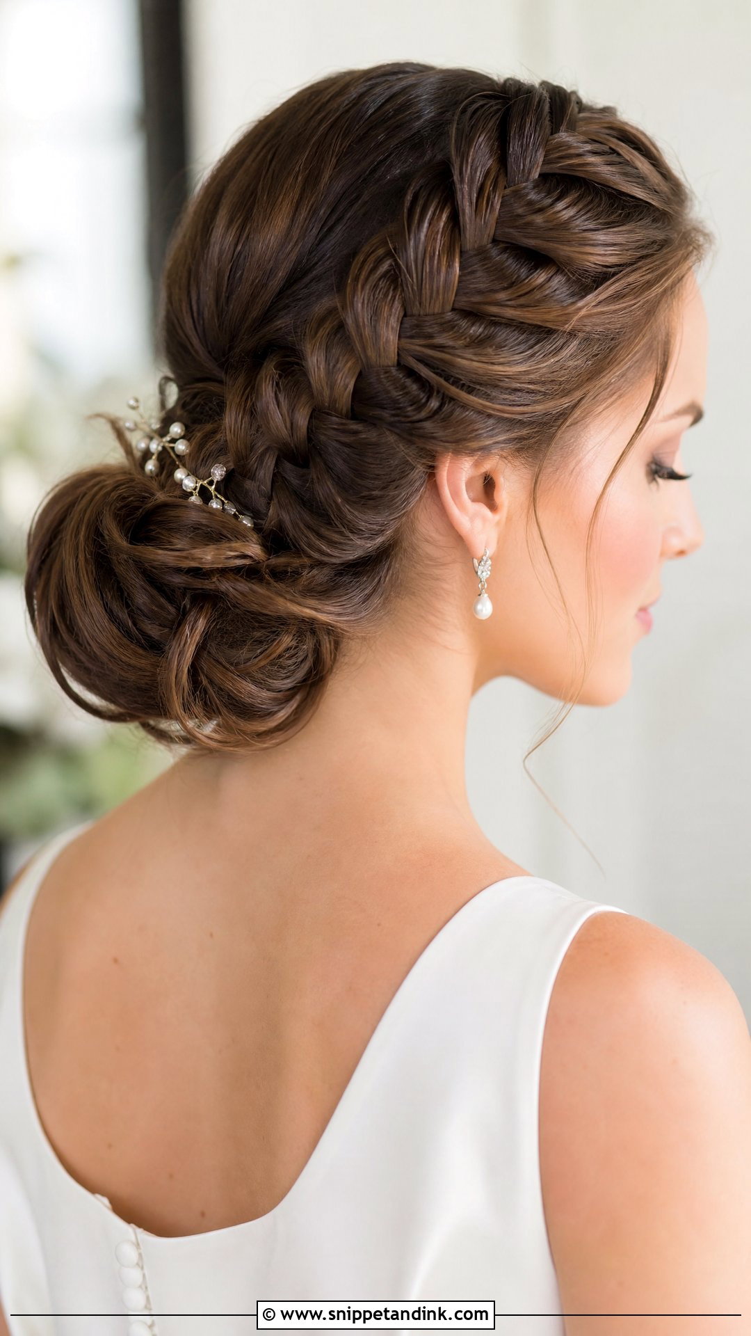 French Braid Bridal Chignon - Snippet and Ink - 15 French Braid Bridal Hair Ideas