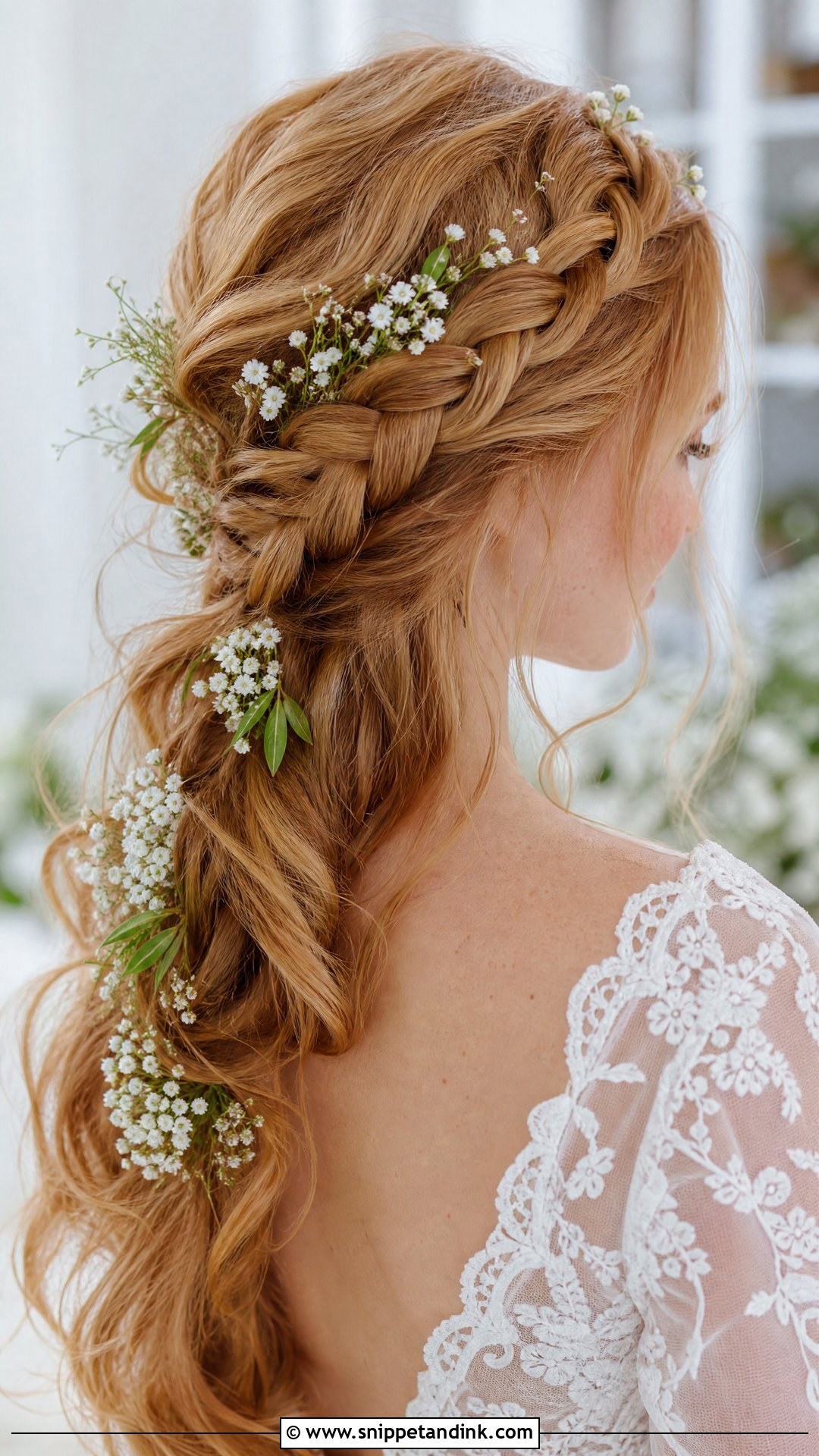 French Braid Bridal Hair With Flowers - Snippet and Ink - 15 French Braid Bridal Hair Ideas