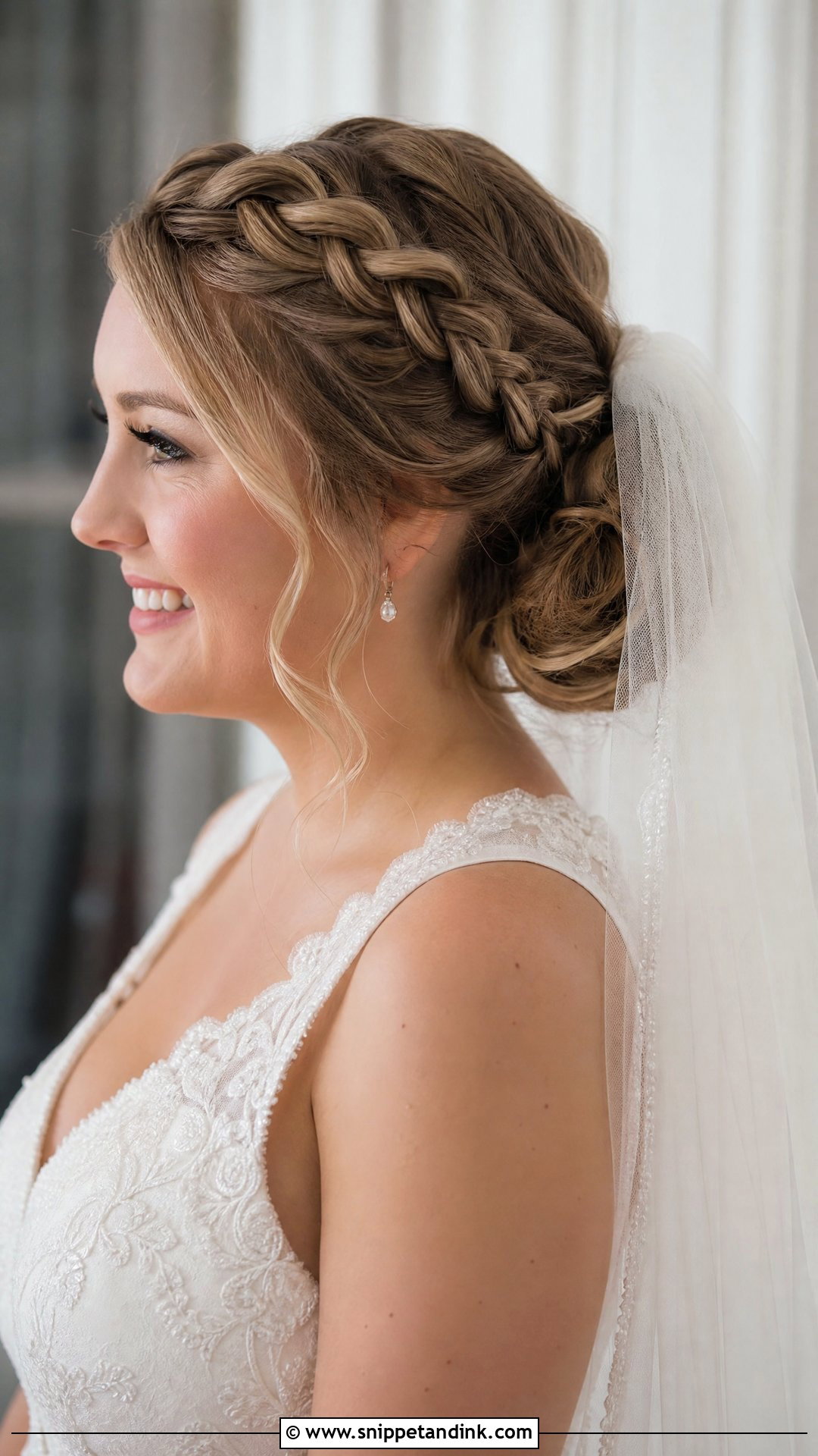 French Braid Bridal Hair With Veil - Snippet and Ink - 15 French Braid Bridal Hair Ideas