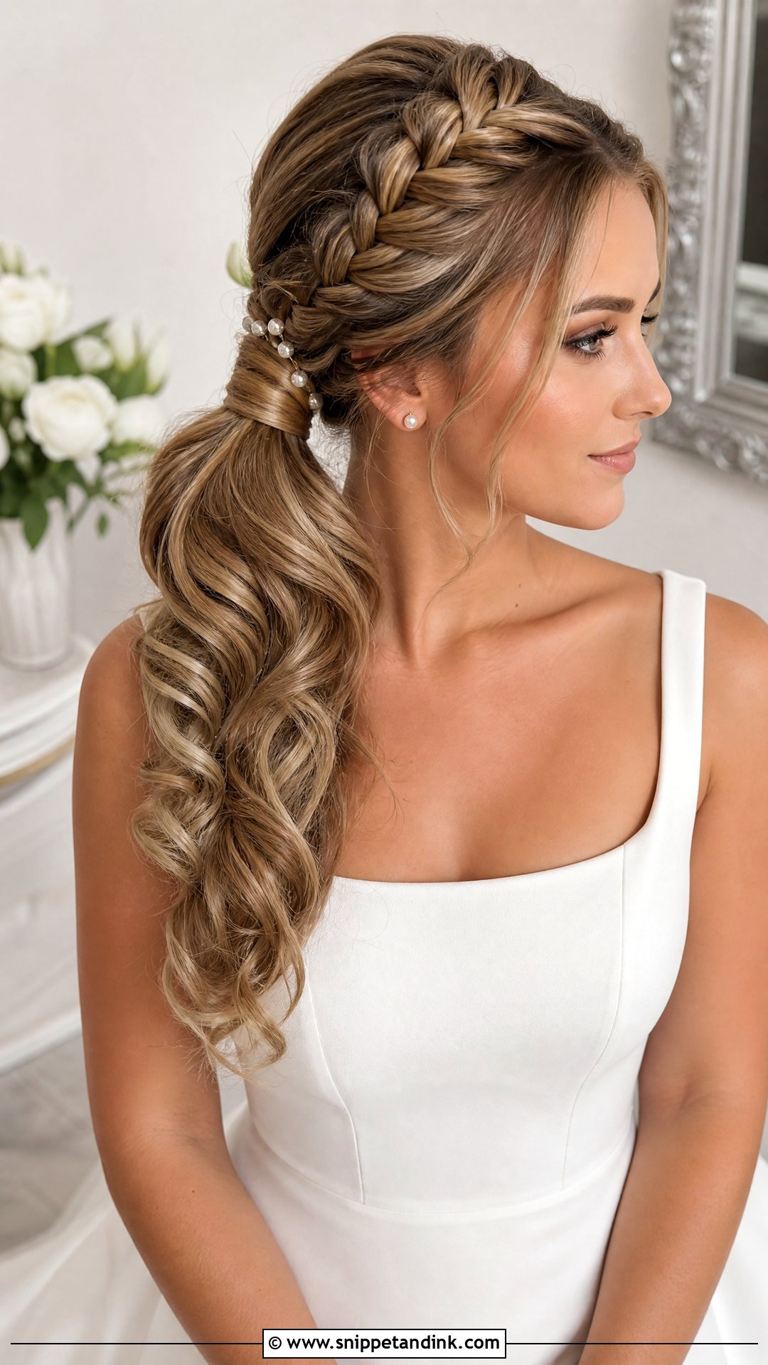 French Braid Bridal Ponytail - Snippet and Ink - 15 French Braid Bridal Hair Ideas