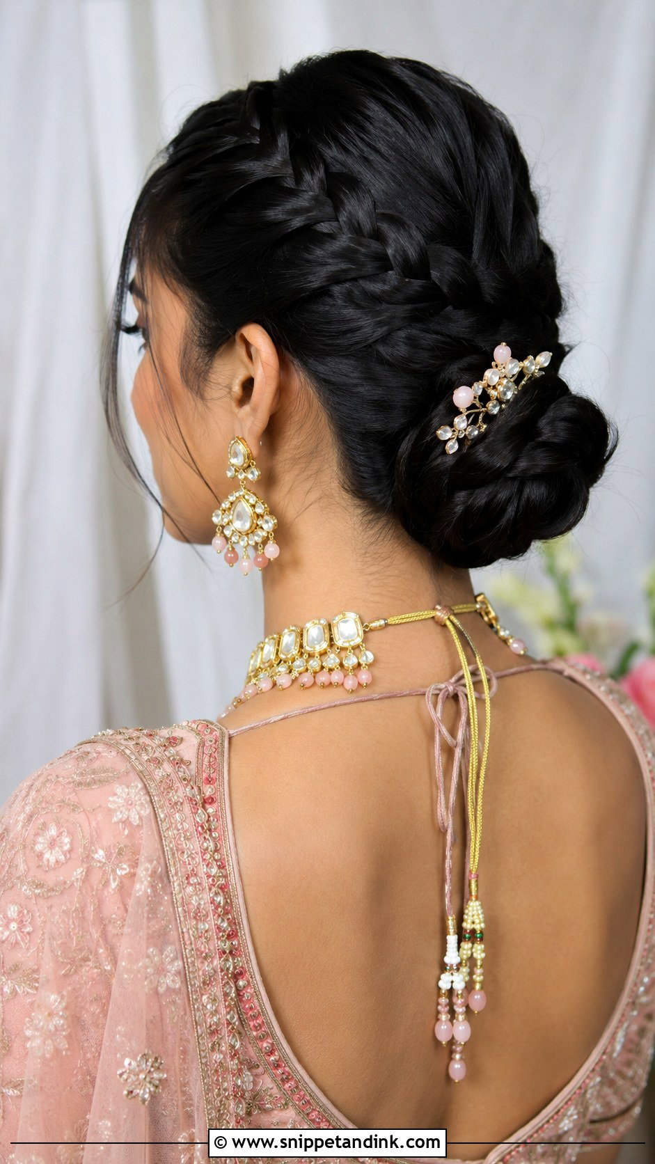 French Braid Bun - Snippet and Ink - 25 Shaadi Hairstyles