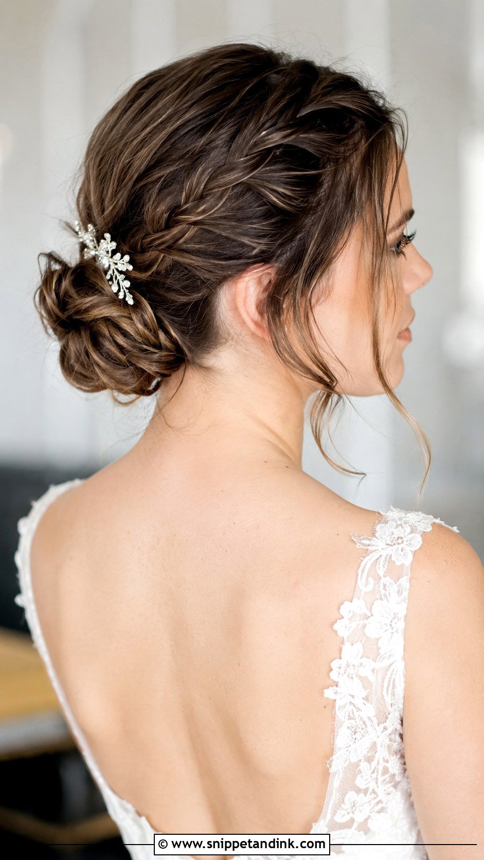 French Braid Bun for Short Hair - Snippet and Ink - 20 French Braid Wedding Hairstyles