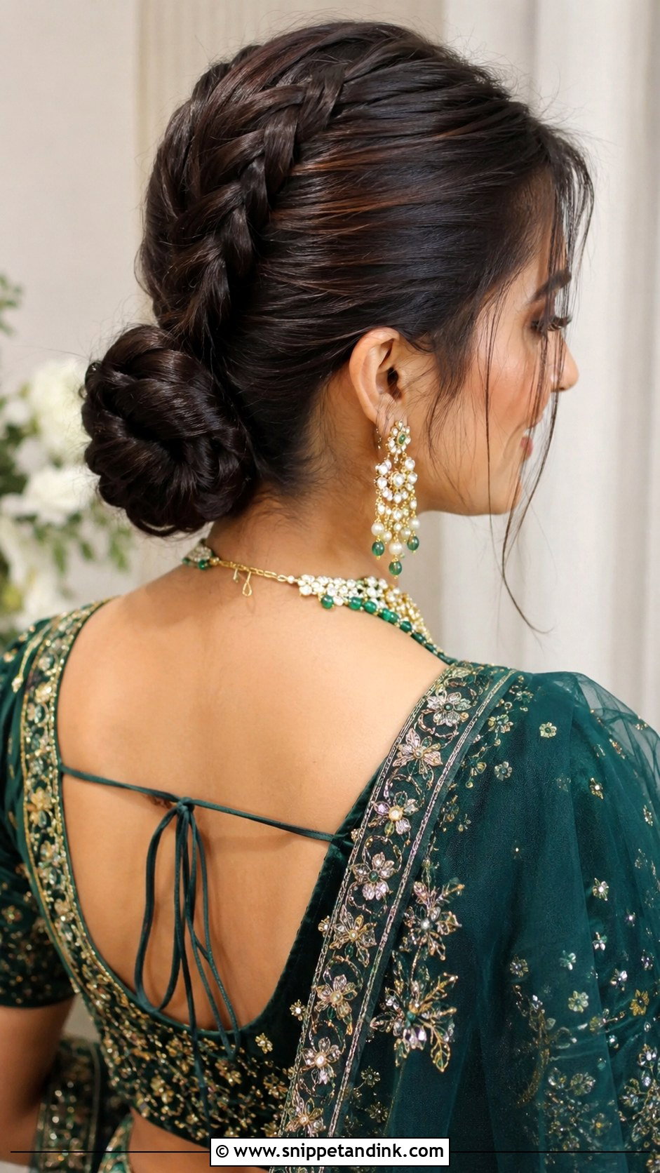 French Braid Bun - Snippet and Ink - 25 Indian Bridal Hair Buns