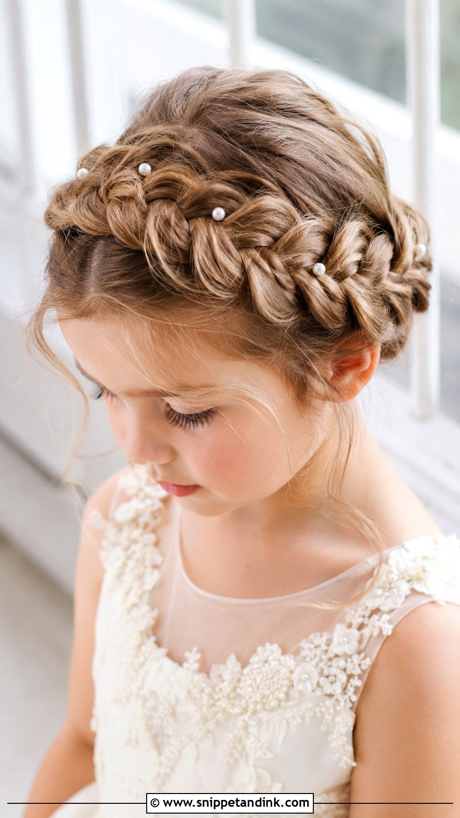 French Braid Crown - Snippet and Ink - 20 Toddler Hair for Wedding Ideas
