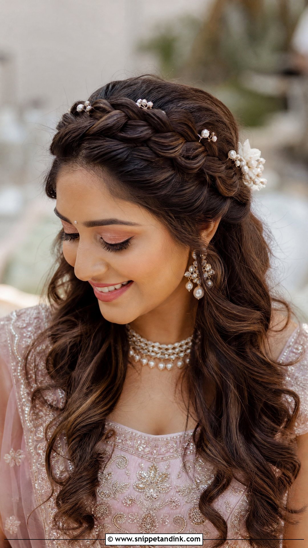 French Braid Crown For Indian Wedding - Snippet and Ink - 15 French Braid Indian Wedding Ideas