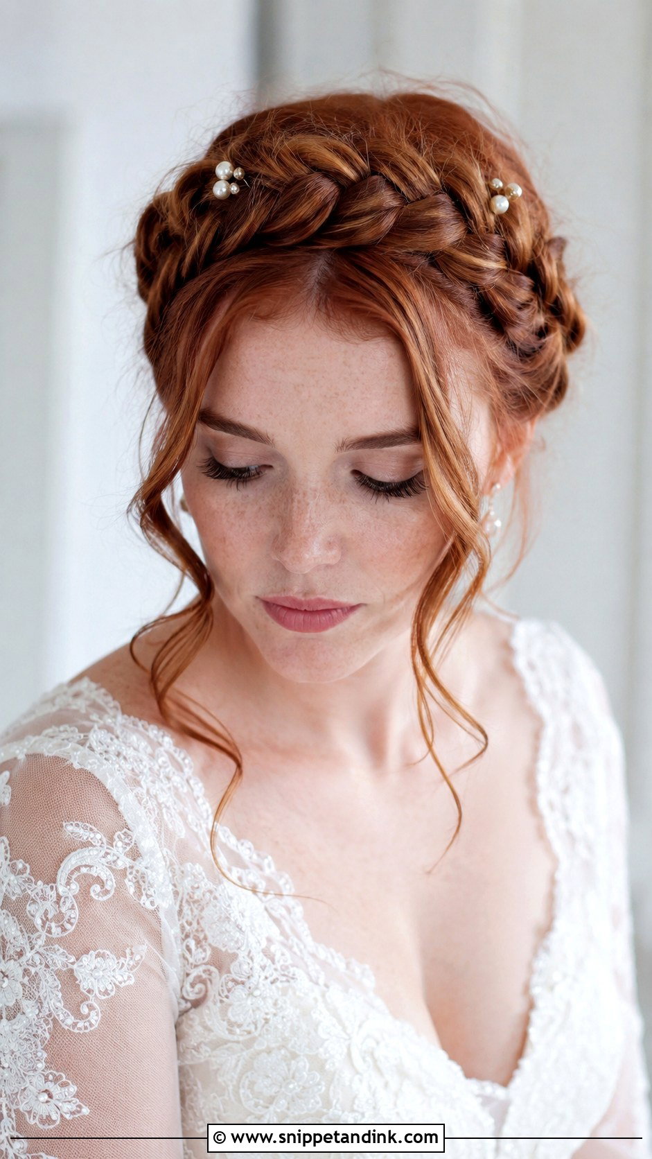 French Braid Crown Halo - Snippet and Ink - 20 Bridal Braids Hairstyles