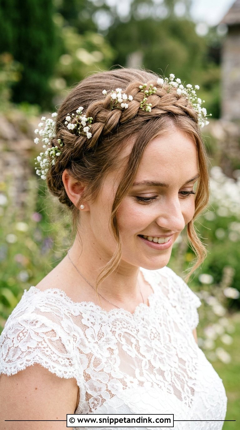 French Braid Crown for Wedding - Snippet and Ink - 20 Braids Hairstyles for Wedding