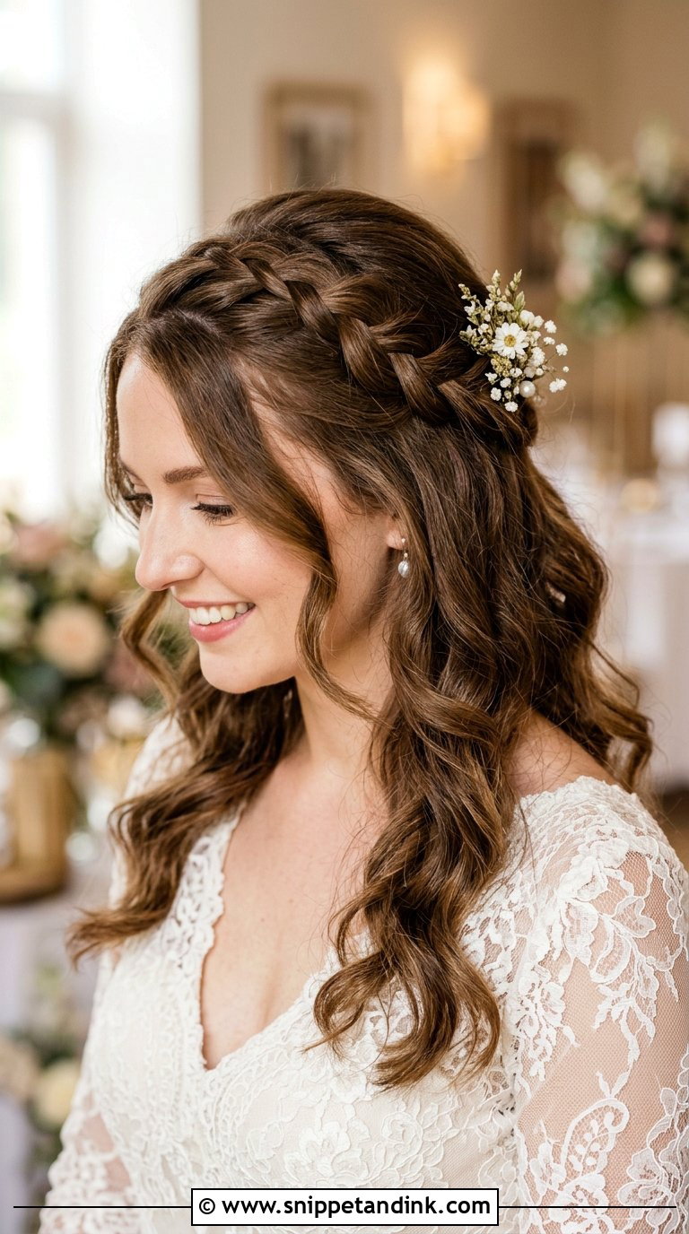 French Braid Half Up Wedding Hair - Snippet and Ink - 20 Braided Half-Up Half-Down Wedding Hair Ideas