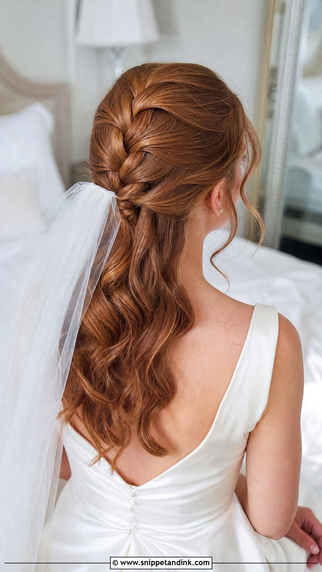 French Braid Half Up Wedding Hair - Snippet and Ink - 20 Half-Up Half-Down Wedding Hair Braids