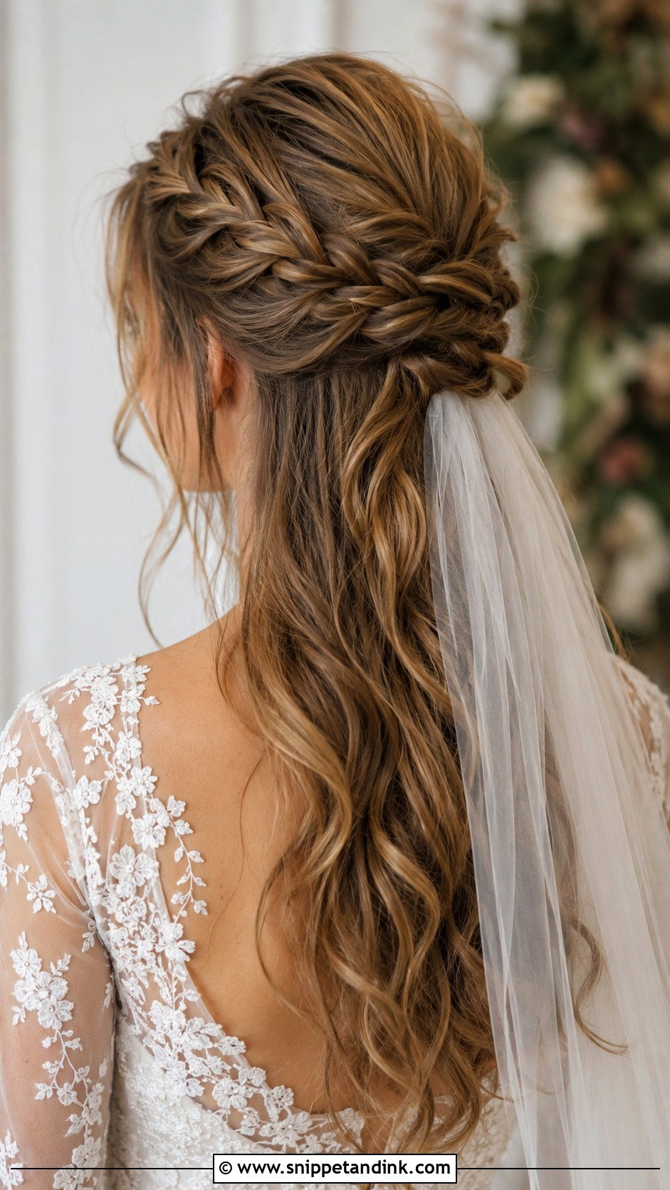 French Braid Half Up Wedding Hairstyle - Snippet and Ink - 20 Half-Up Wedding Hair Braid Ideas