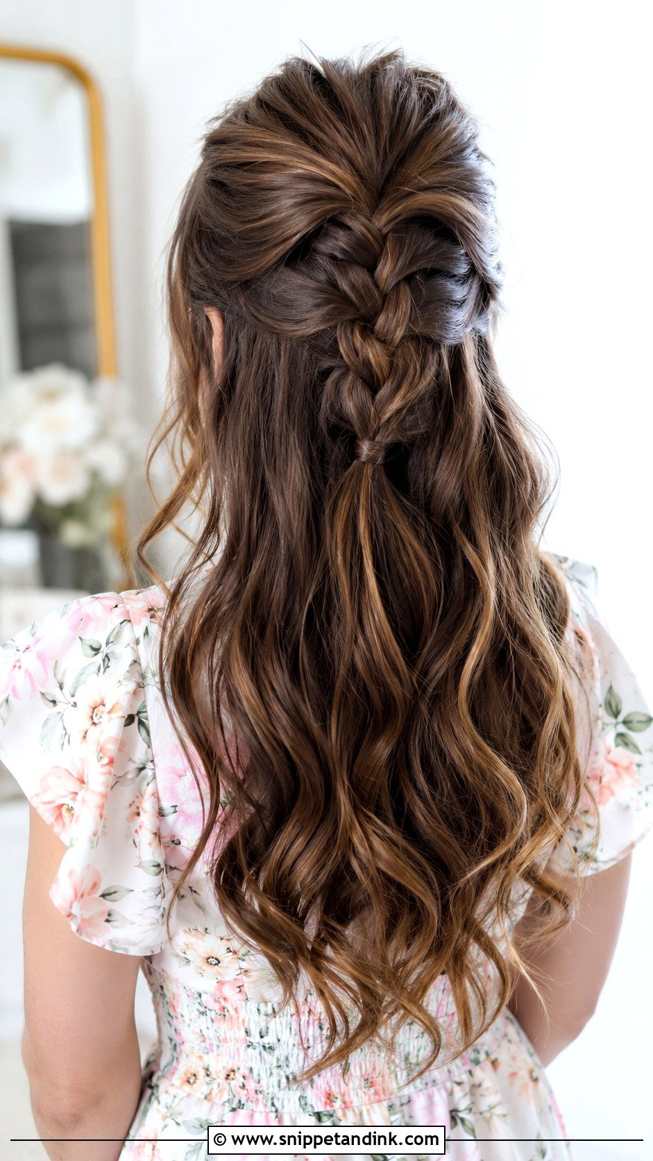 French Braid Half Up - Snippet and Ink - 25 Simple Wedding Guest Hairstyles
