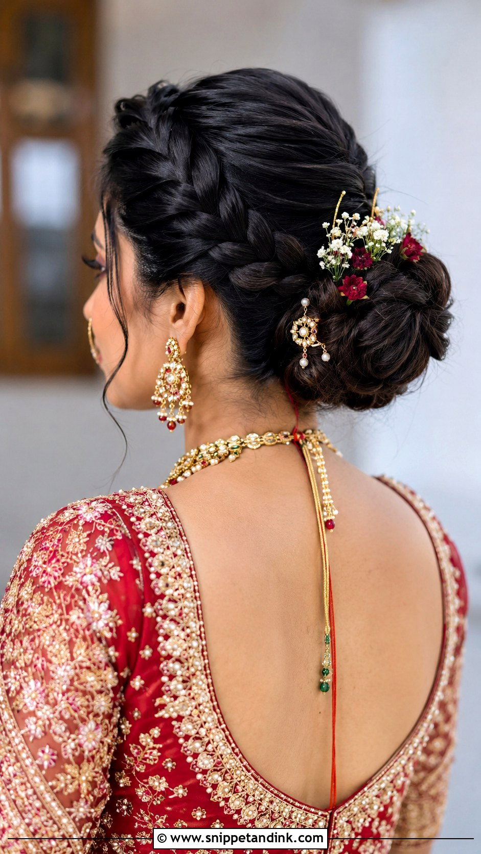 French Braid Into Bun - Snippet and Ink - 20 Indian Braided Wedding Hairstyles