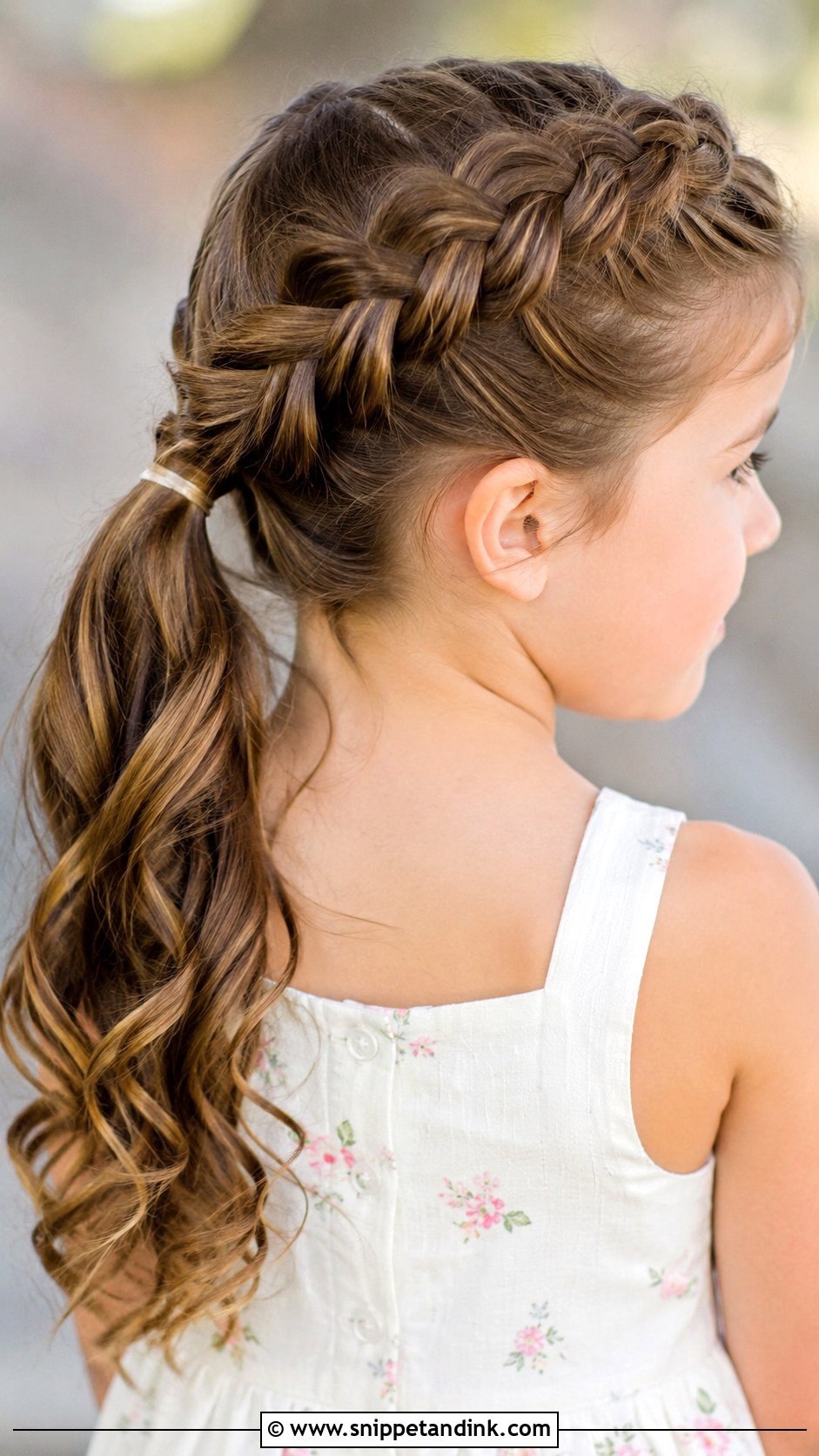 French Braid Into Ponytail - Snippet and Ink - 30 Kids Hairstyles for Wedding