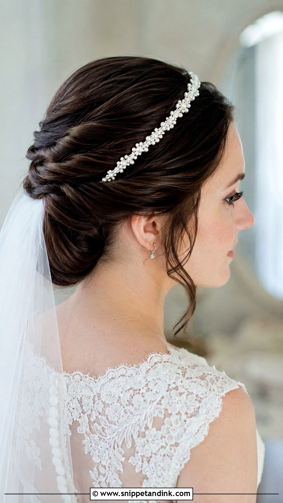 French Braid Into a Curly Bun - Snippet and Ink - 20 Updo Wedding Hairstyles for Short Hair